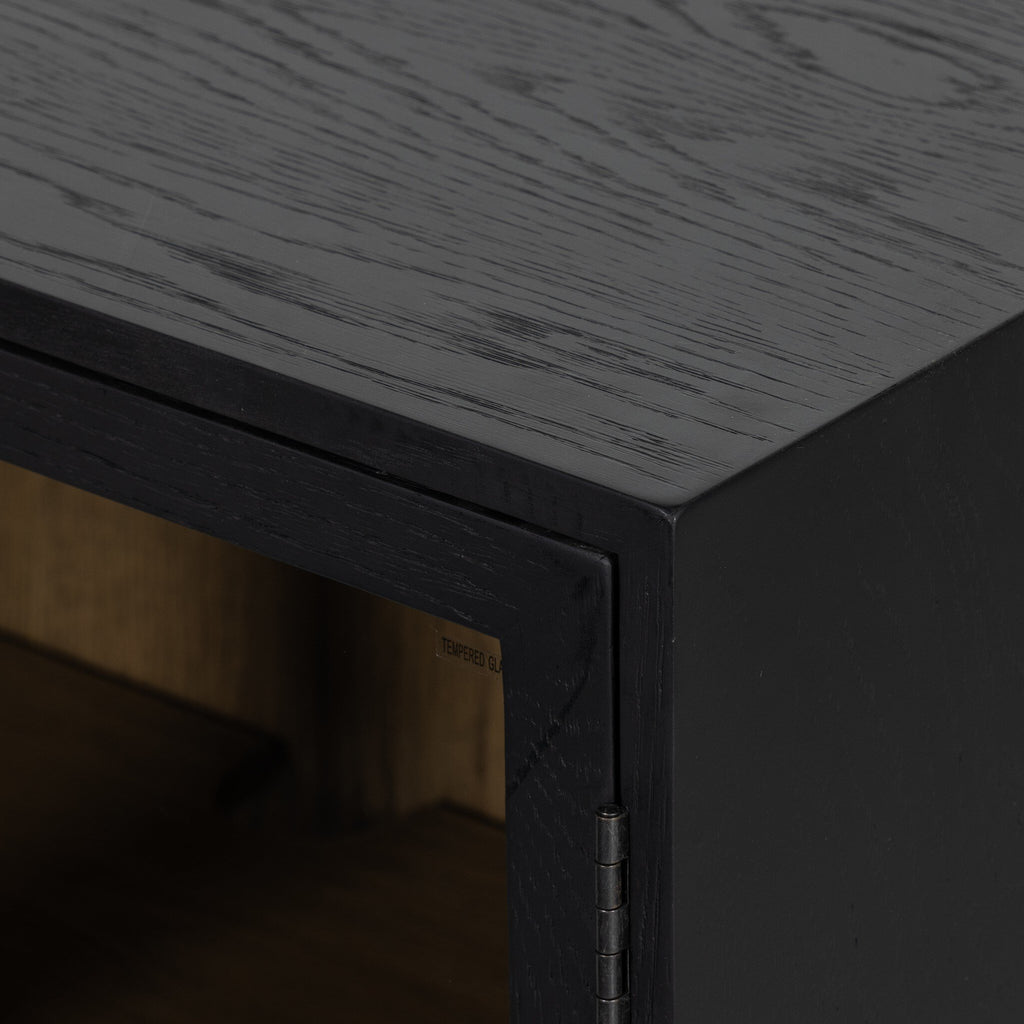 Millie Small Cabinet - Drifted Matte Black Veneer