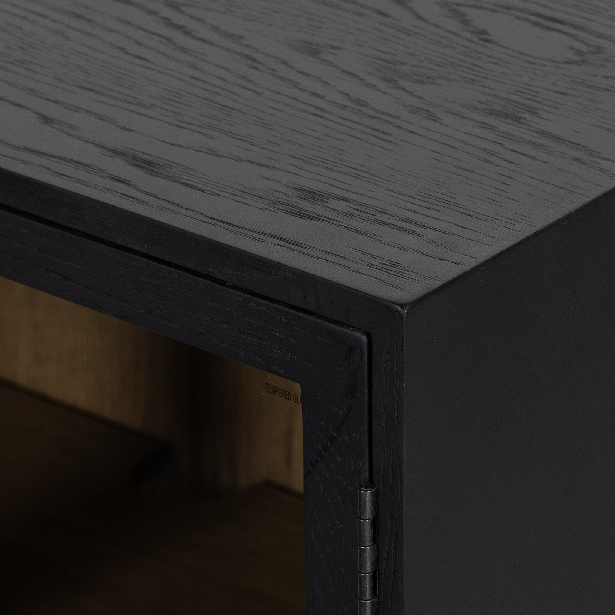 Millie Small Cabinet - Drifted Matte Black Veneer