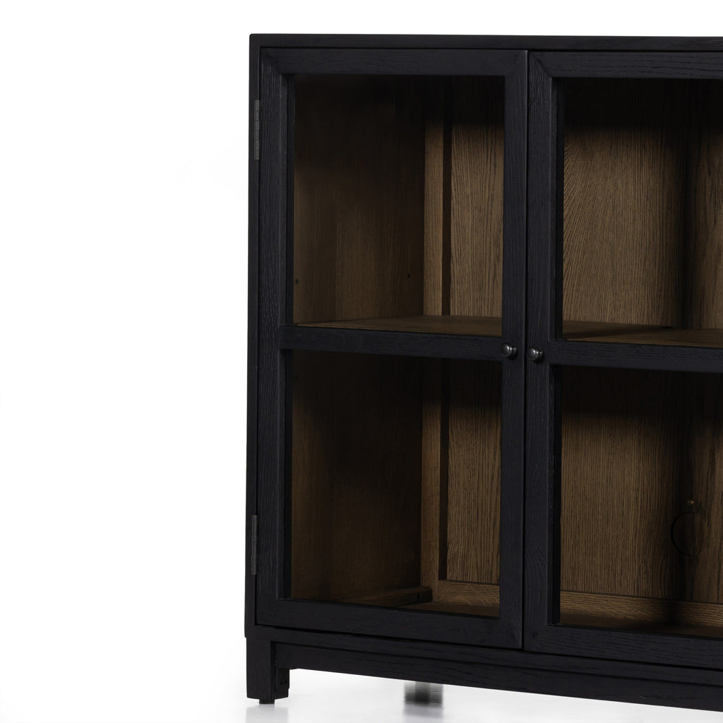 Millie Small Cabinet - Drifted Matte Black Veneer