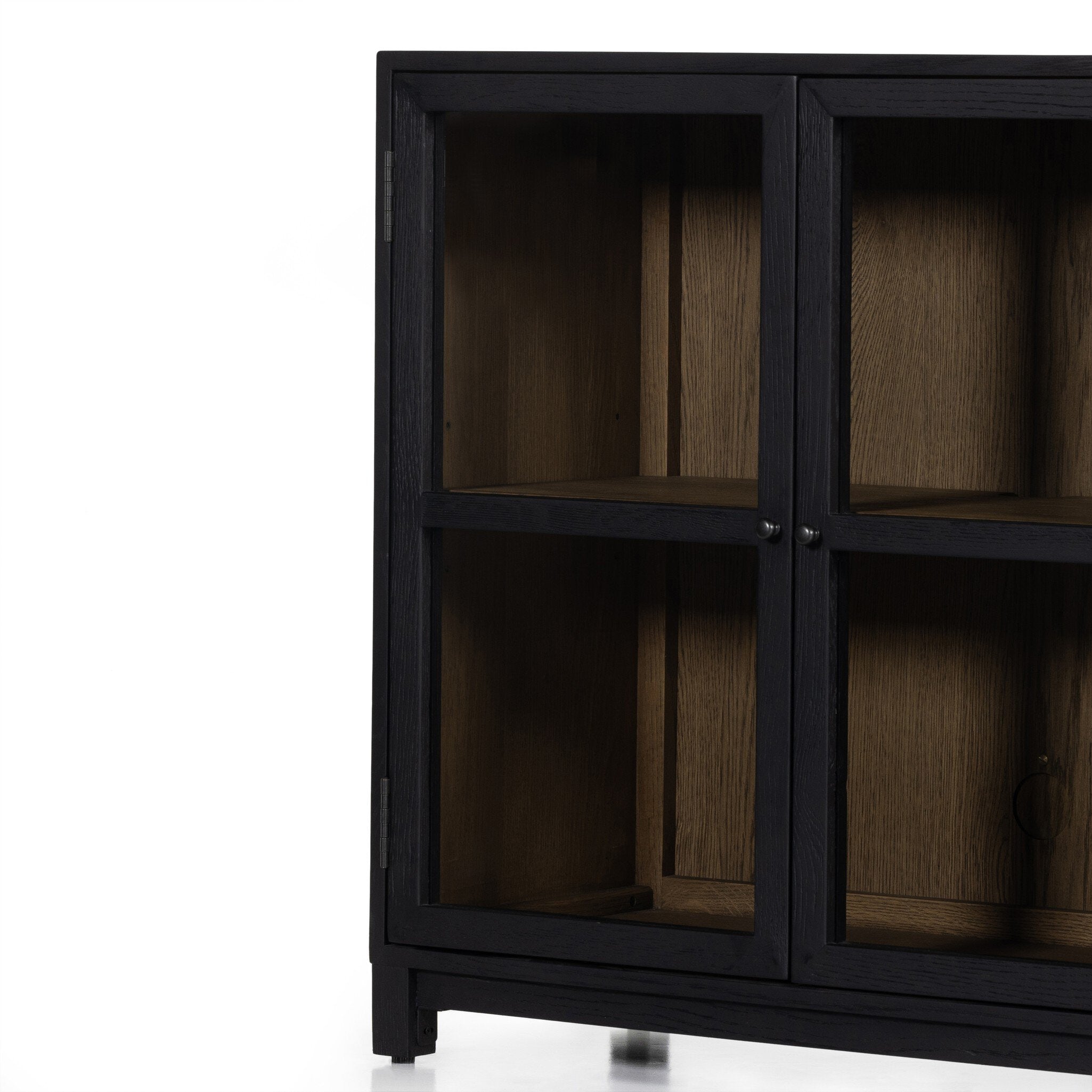 Millie Small Cabinet - Drifted Matte Black Veneer