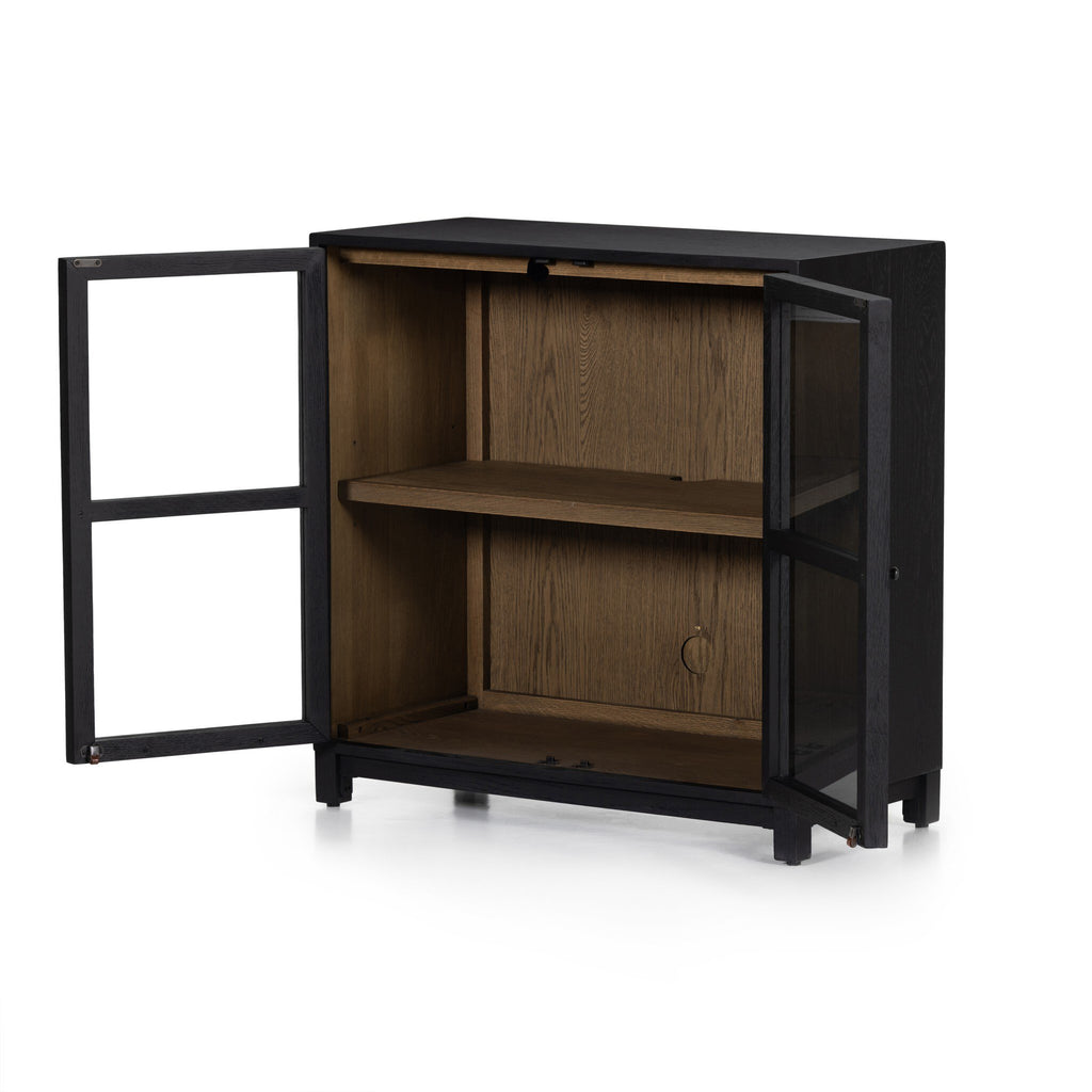 Millie Small Cabinet - Drifted Matte Black Veneer