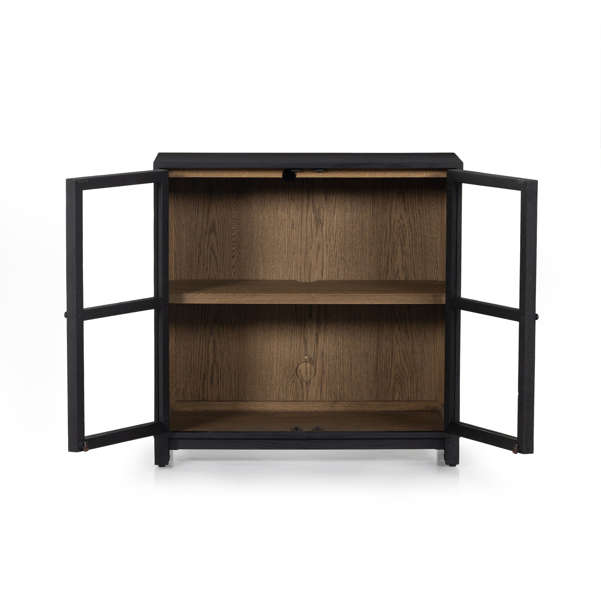 Millie Small Cabinet - Drifted Matte Black Veneer