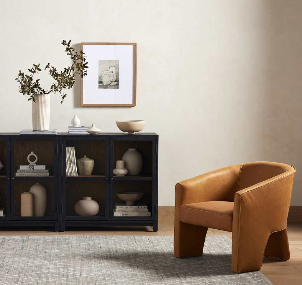 Millie Small Cabinet - Drifted Matte Black Veneer