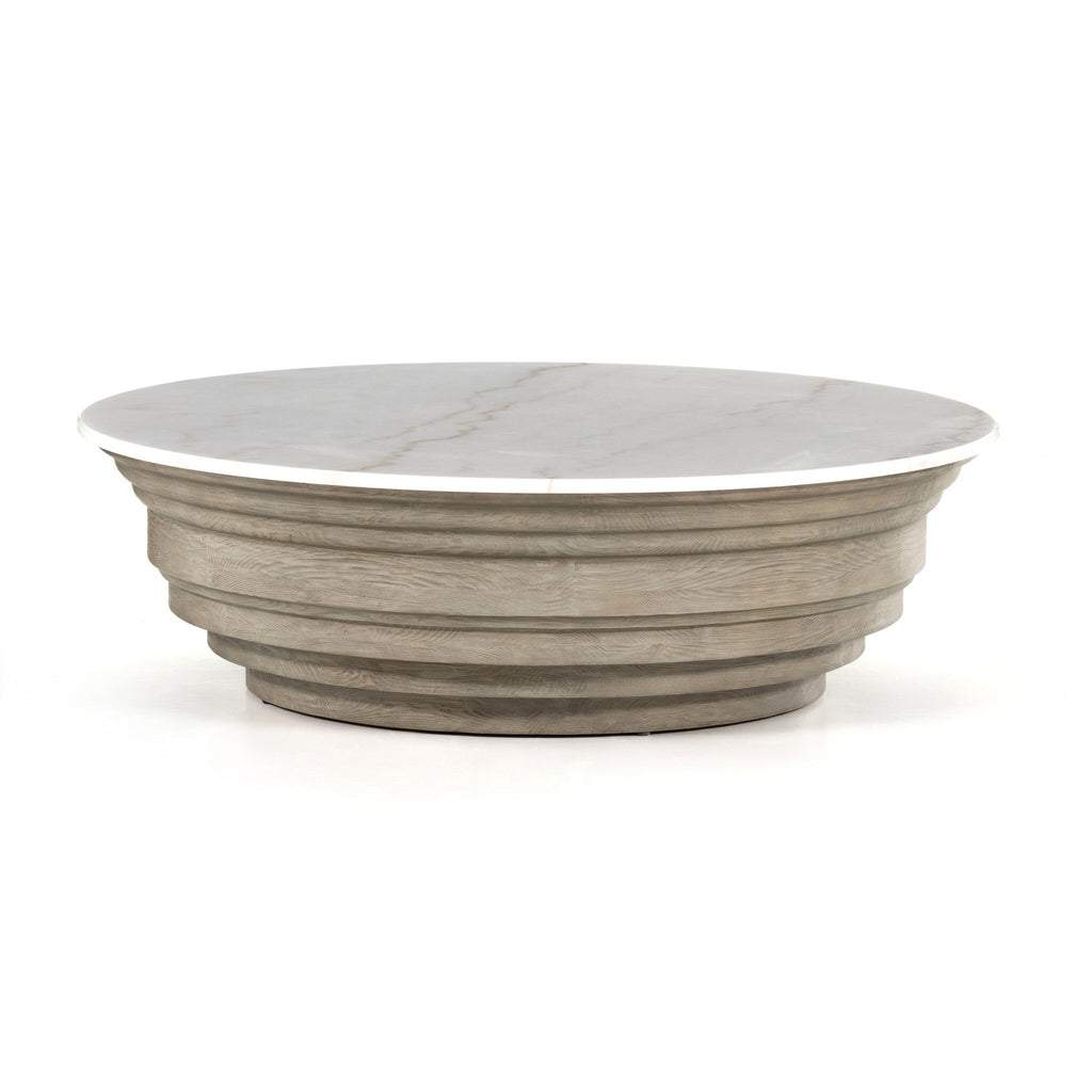 Caldwell Stone Coffee Table - White Marble