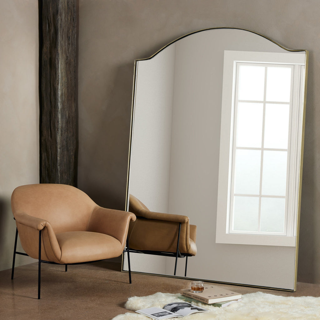 Jacques Floor Mirror - Antique Brass