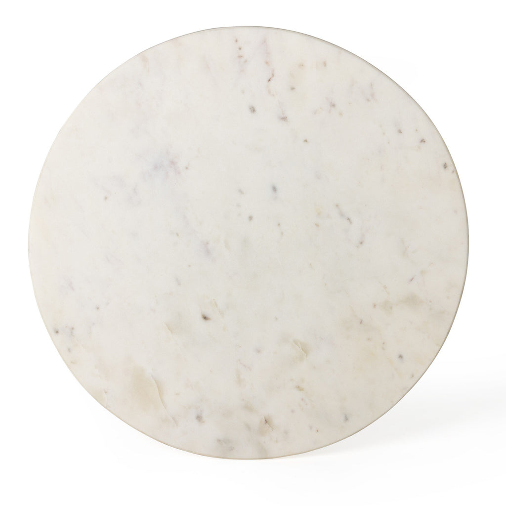 Neda End Table - Polished White Marble