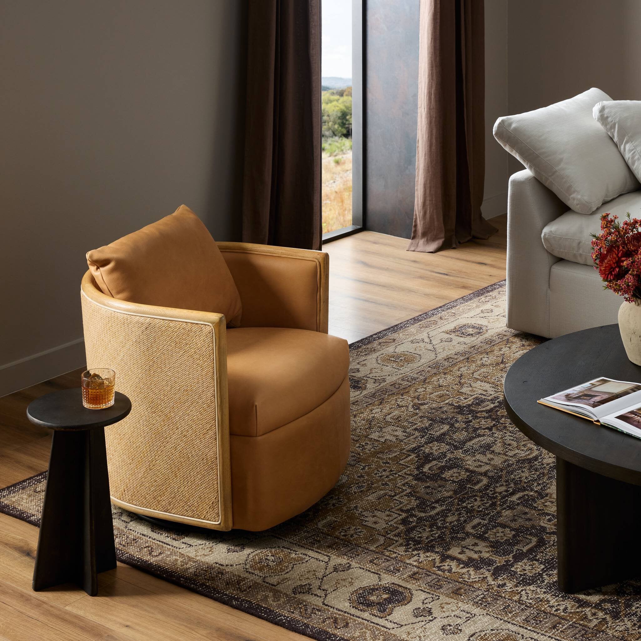 Newbury Swivel Chair - Palermo Cognac