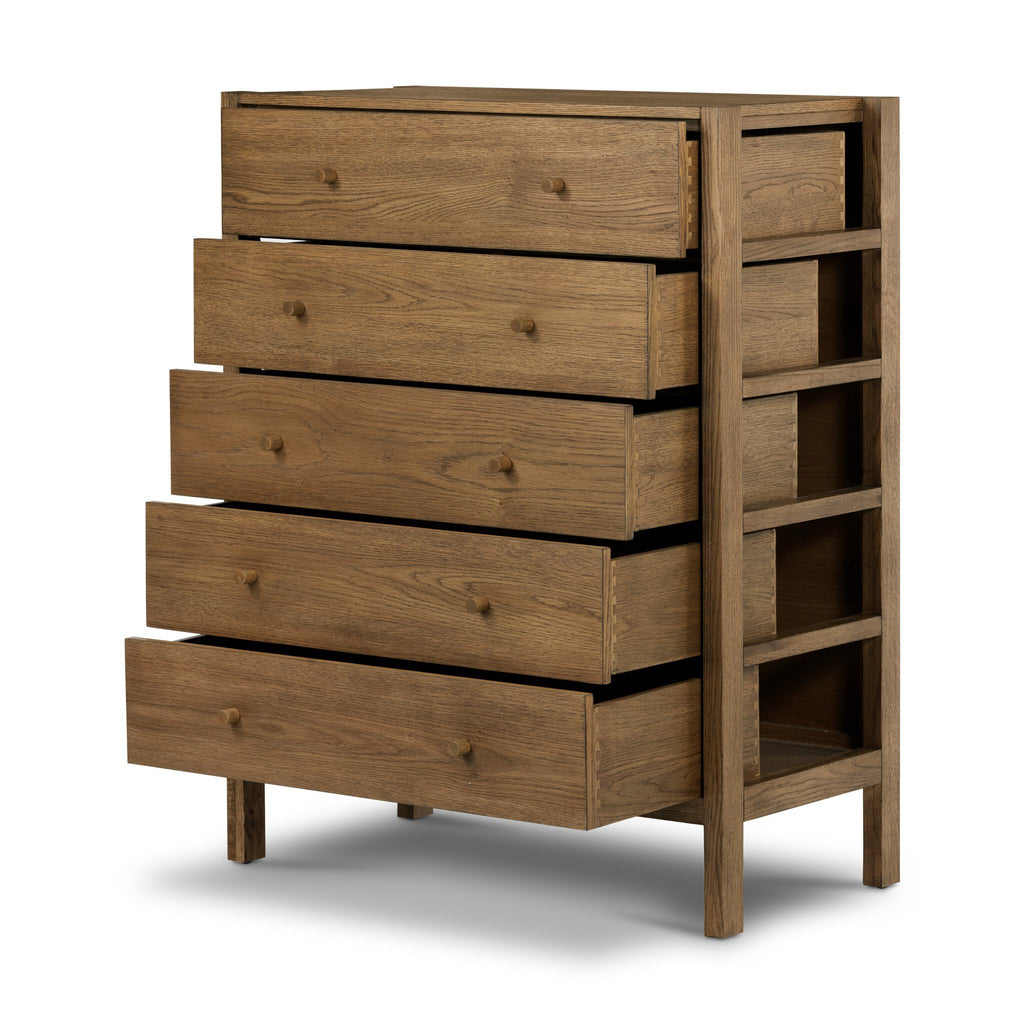 Meadow 5 Drawer Dresser - Tawny Oak Veneer