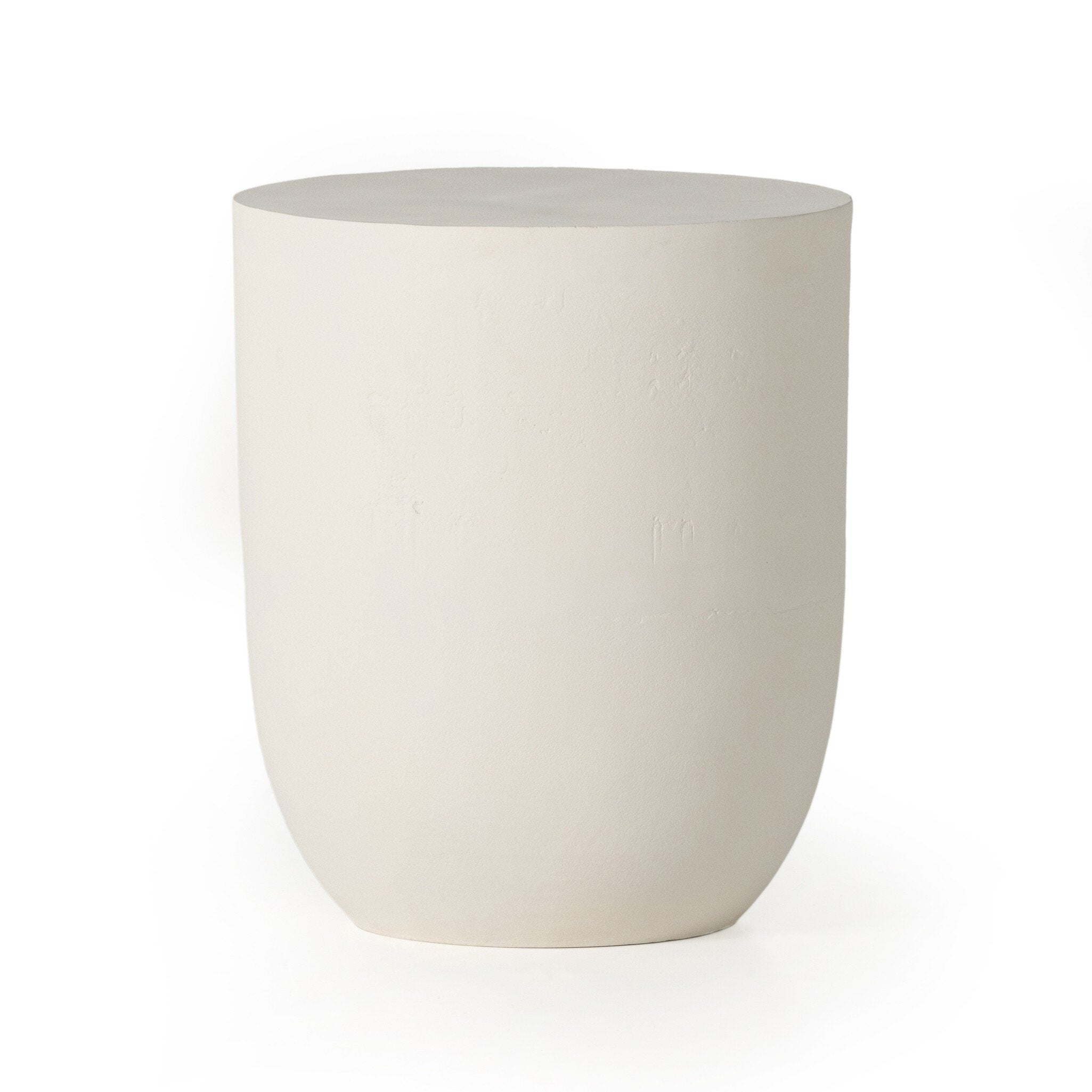 Basil Outdoor Drink Table - Matte White Cast Aluminum