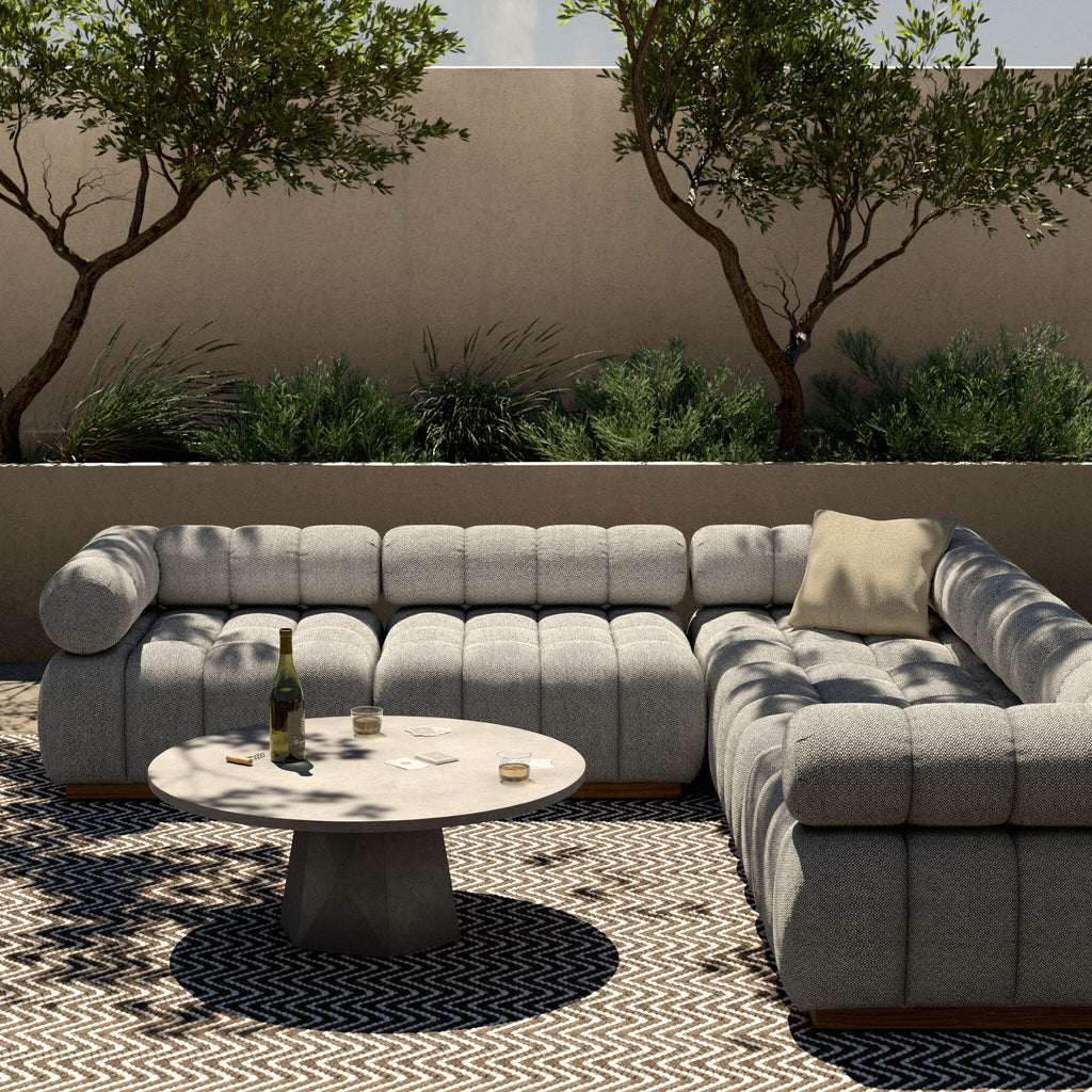 Roma Outdoor 5-Piece Sectional - Faye Ash