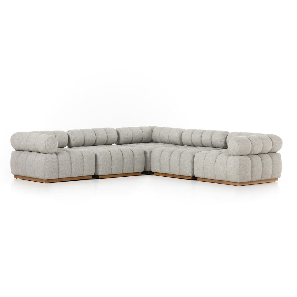 Roma Outdoor 5-Piece Sectional - Faye Ash