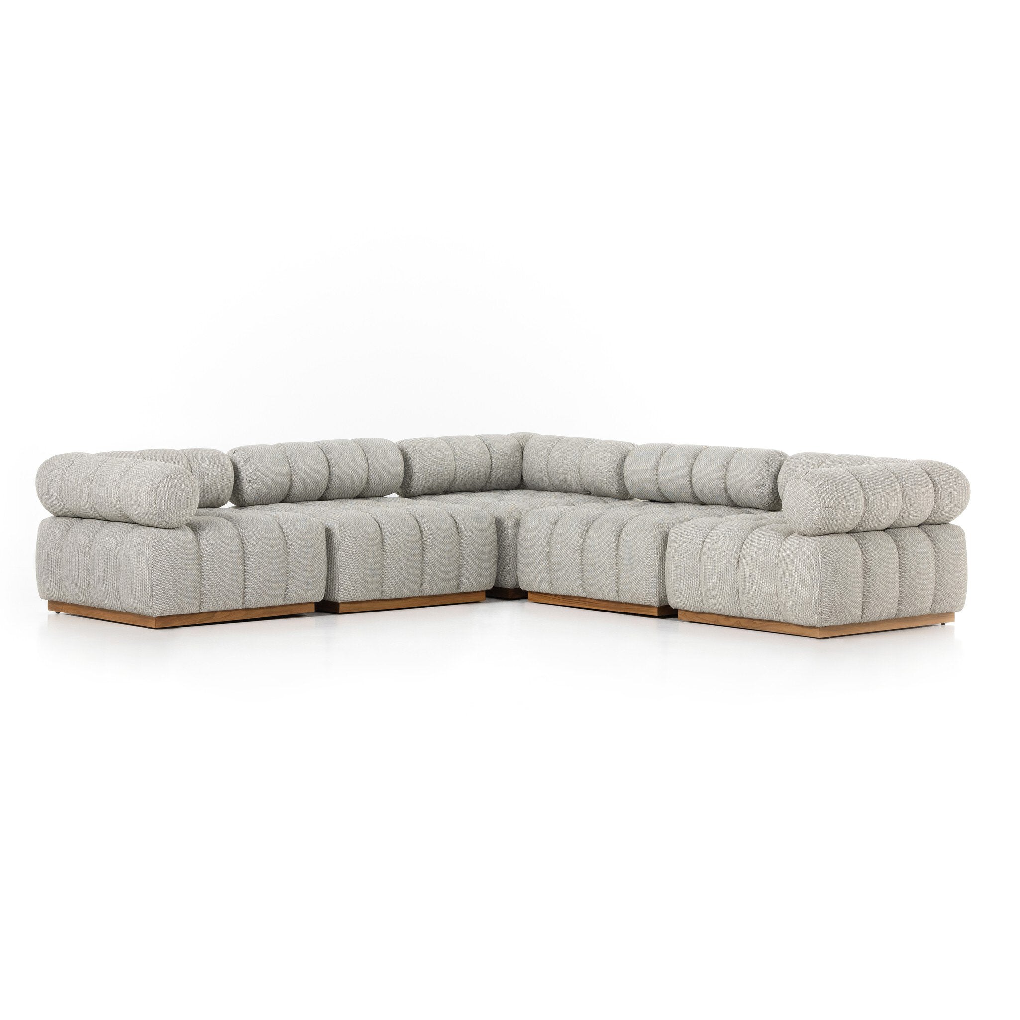 Roma Outdoor 5-Piece Sectional - Faye Ash