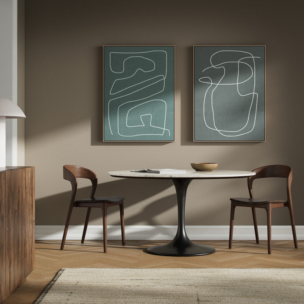 Line Abstract Set by Dan Hobday - Natural Maple Floater