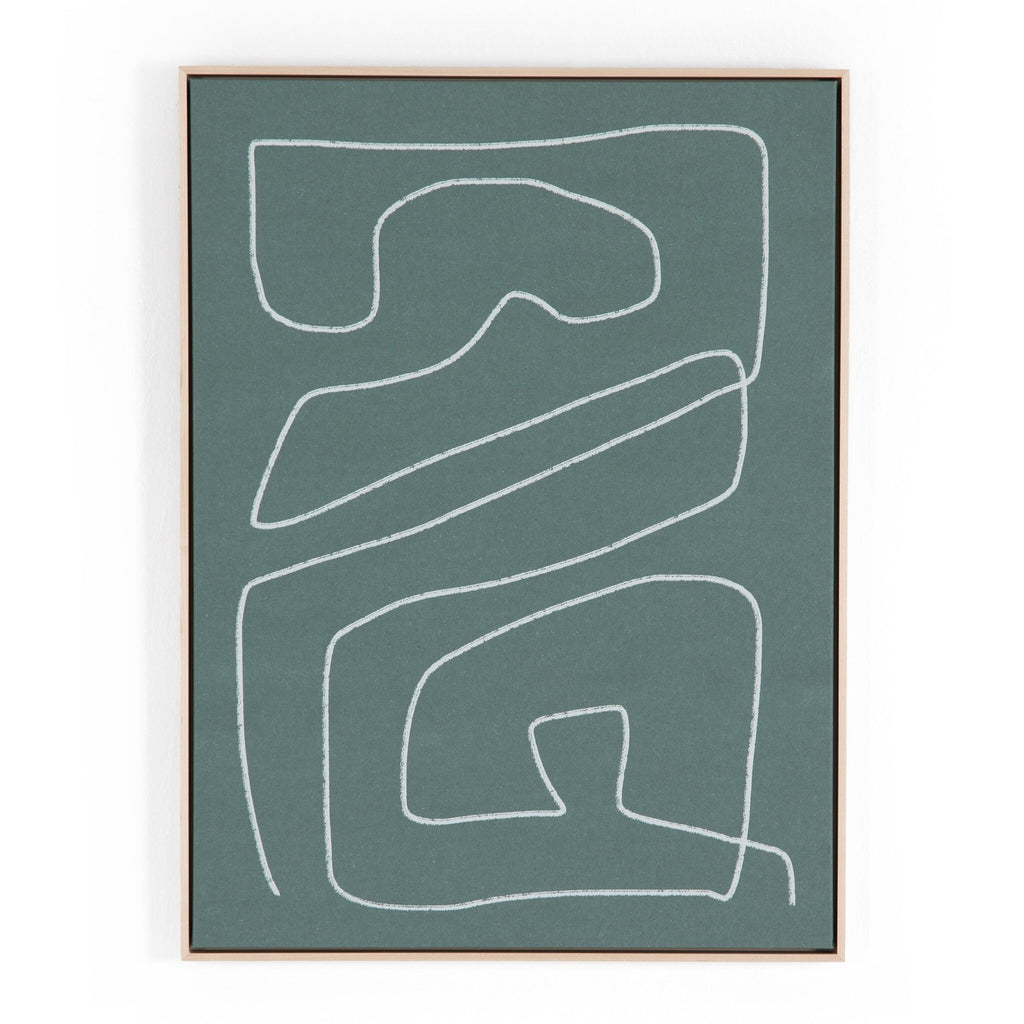 Line Abstract Set by Dan Hobday - Natural Maple Floater