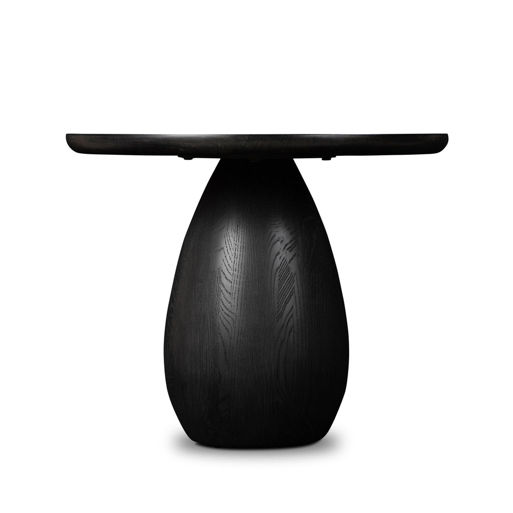 Merla Wood End Table-Tall - Black Wash Ash Veneer