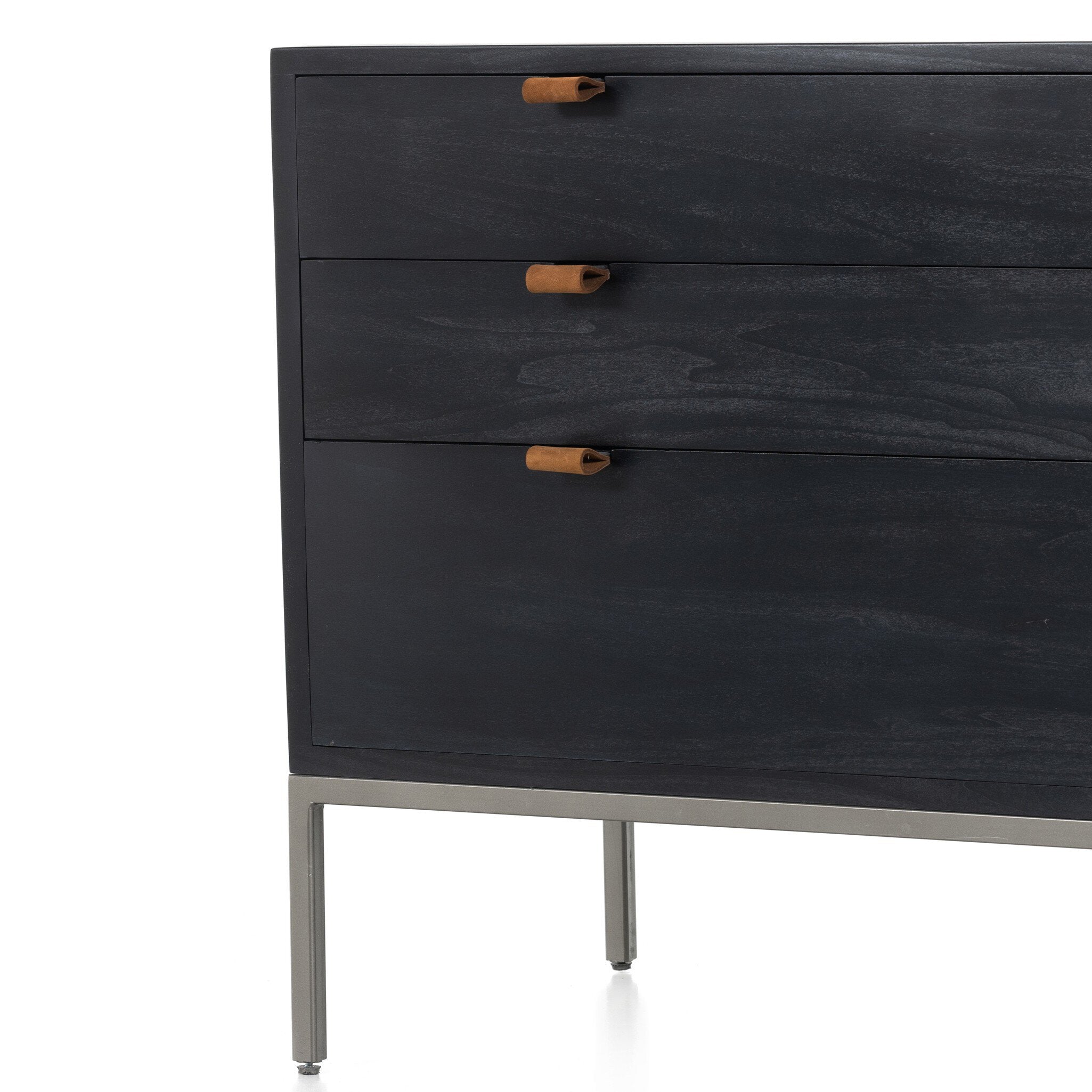 Trey Large Nightstand - Black Wash Poplar