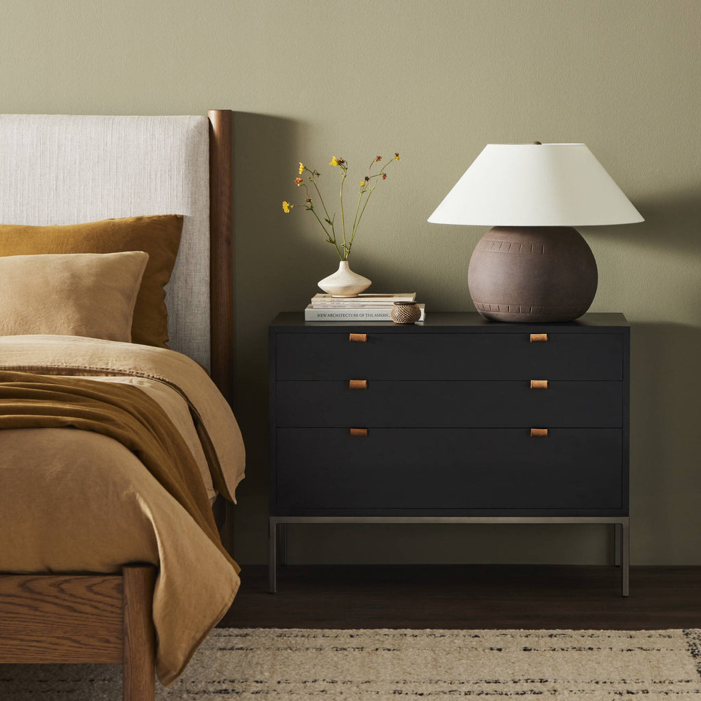 Trey Large Nightstand - Black Wash Poplar