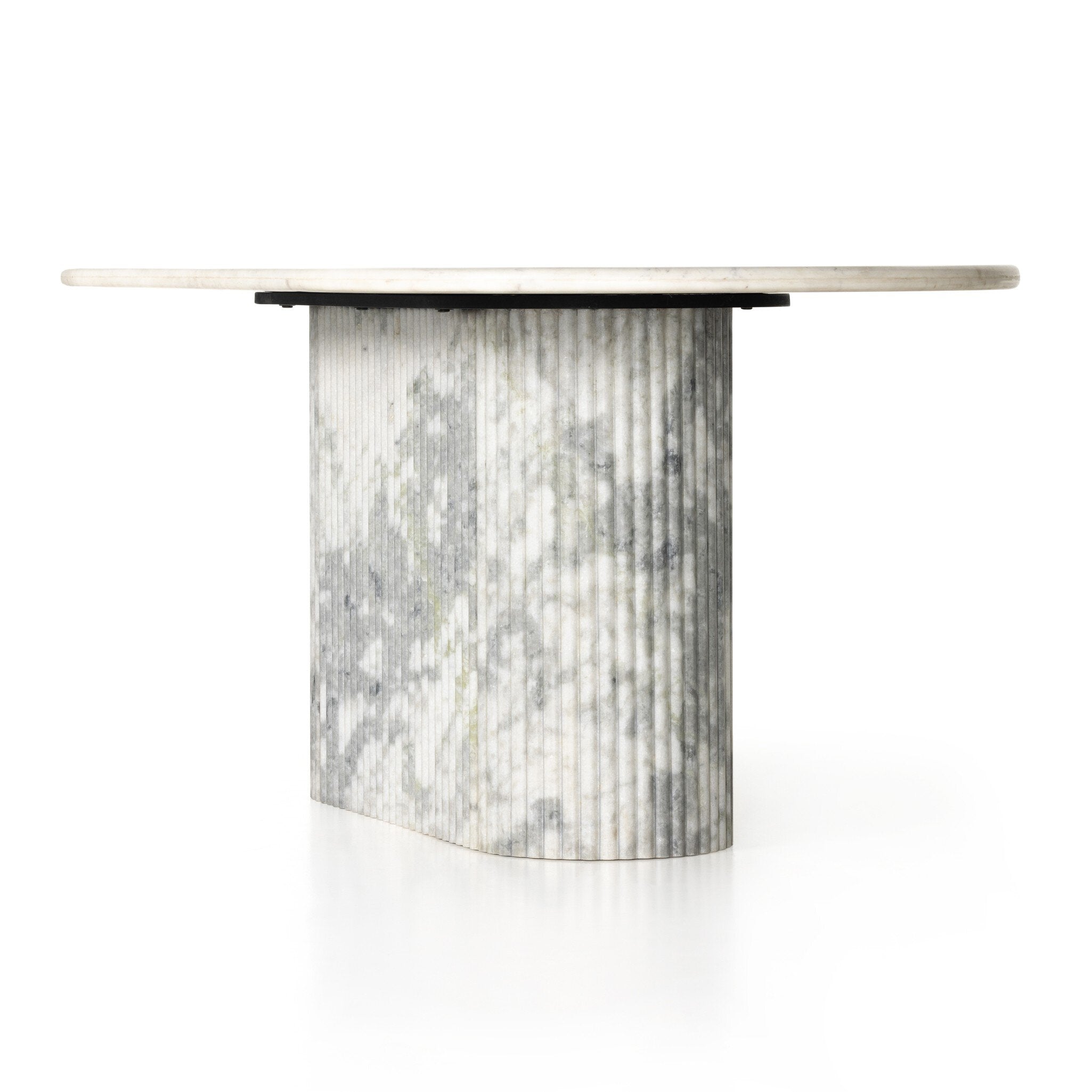 Oranda Dining Table - Polished White Marble w/ Sealant