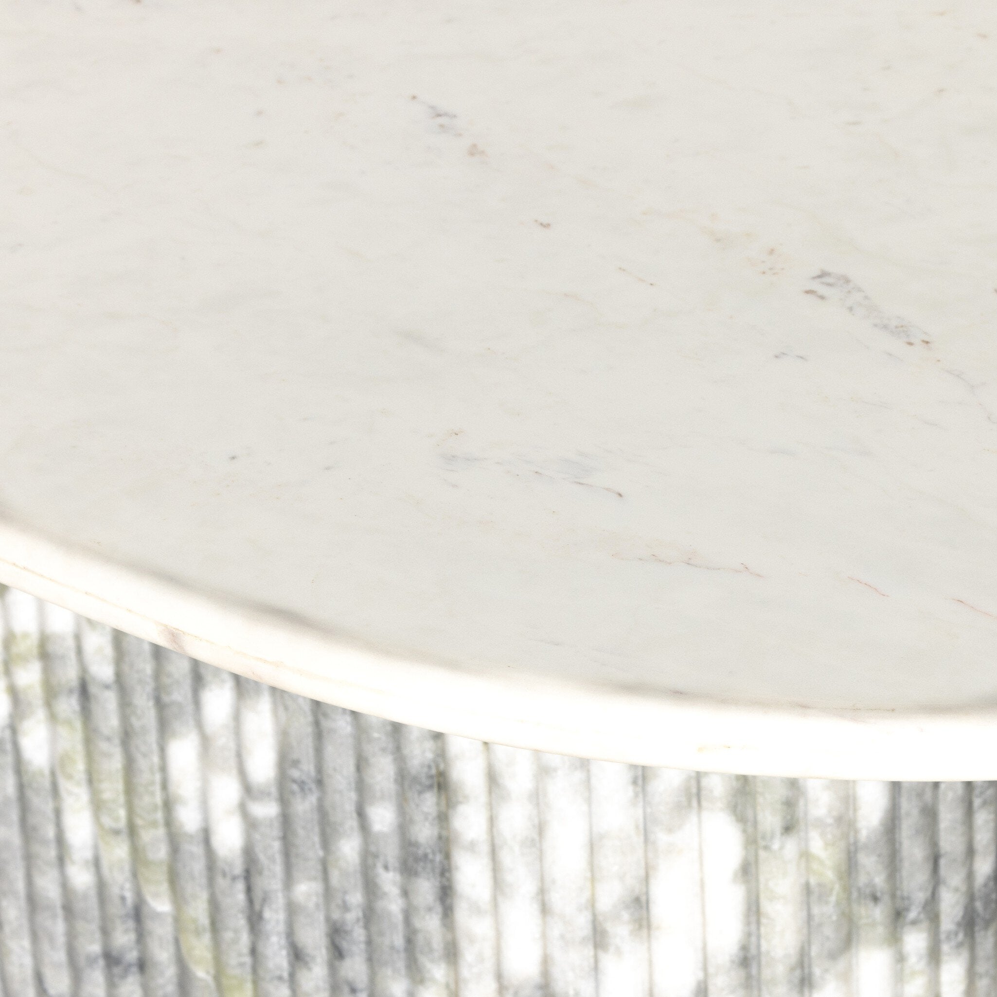 Oranda Dining Table - Polished White Marble w/ Sealant