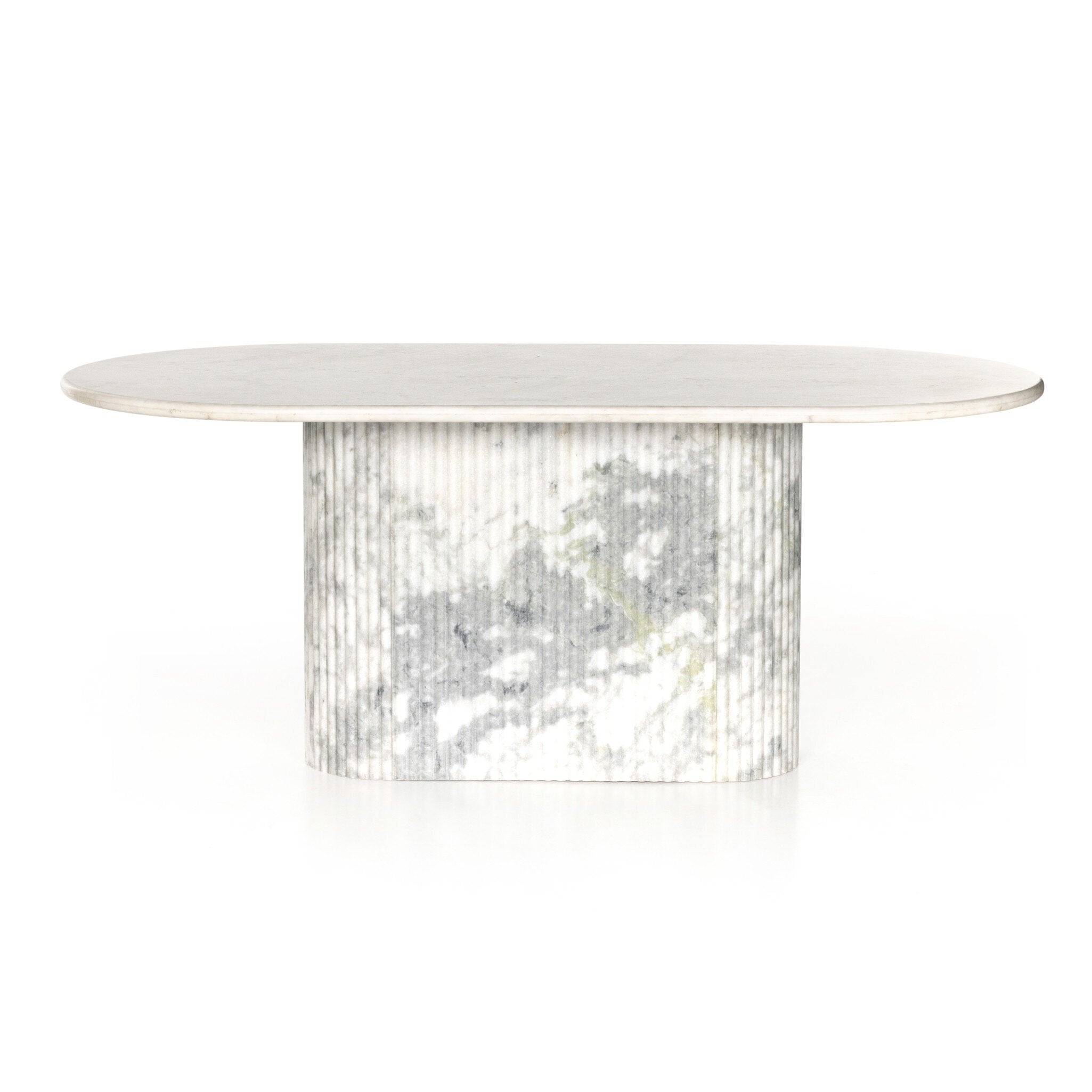 Oranda Dining Table - Polished White Marble w/ Sealant