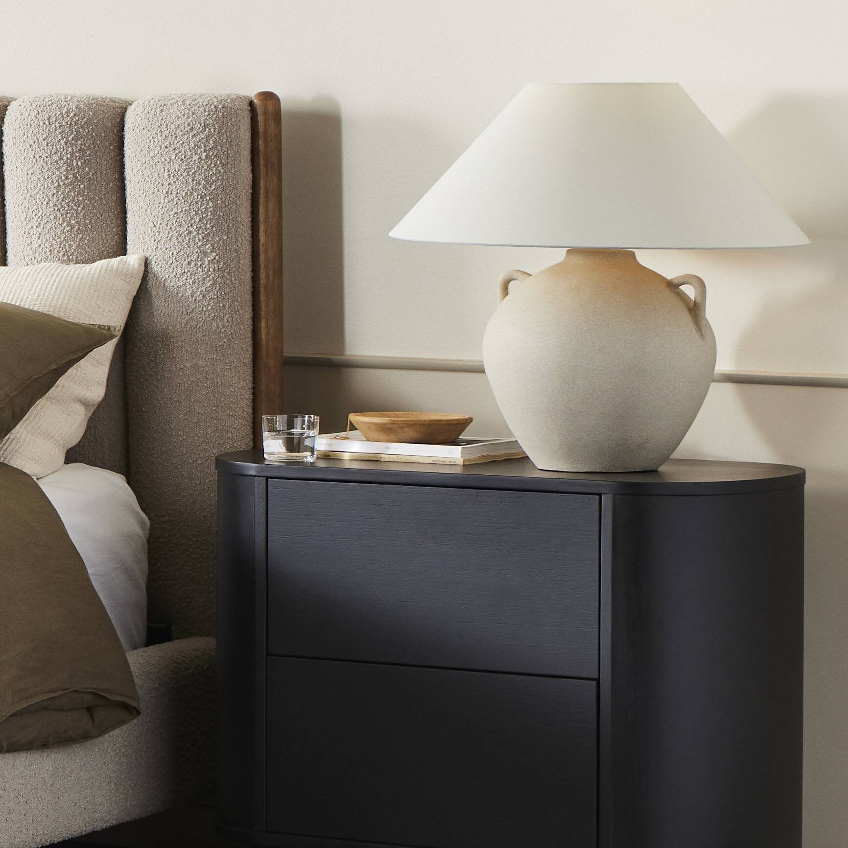Mays Table Lamp - Light Sand Porcelain Ceramic