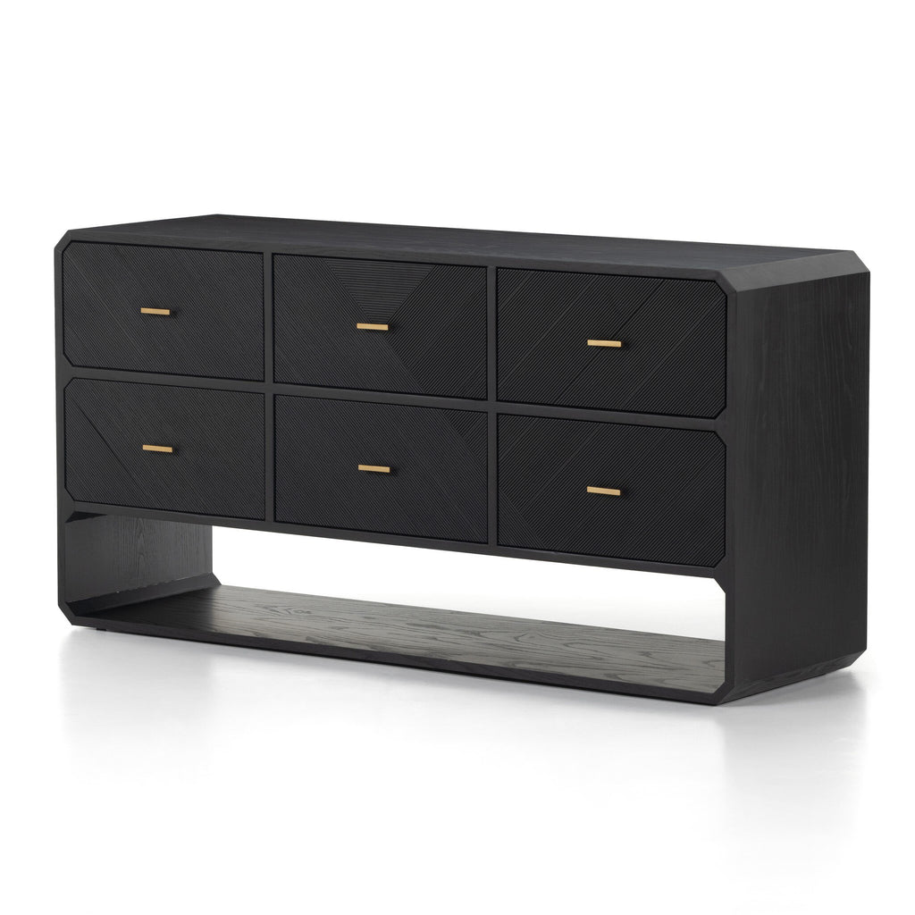Caspian 6 Drawer Dresser - Black Ash