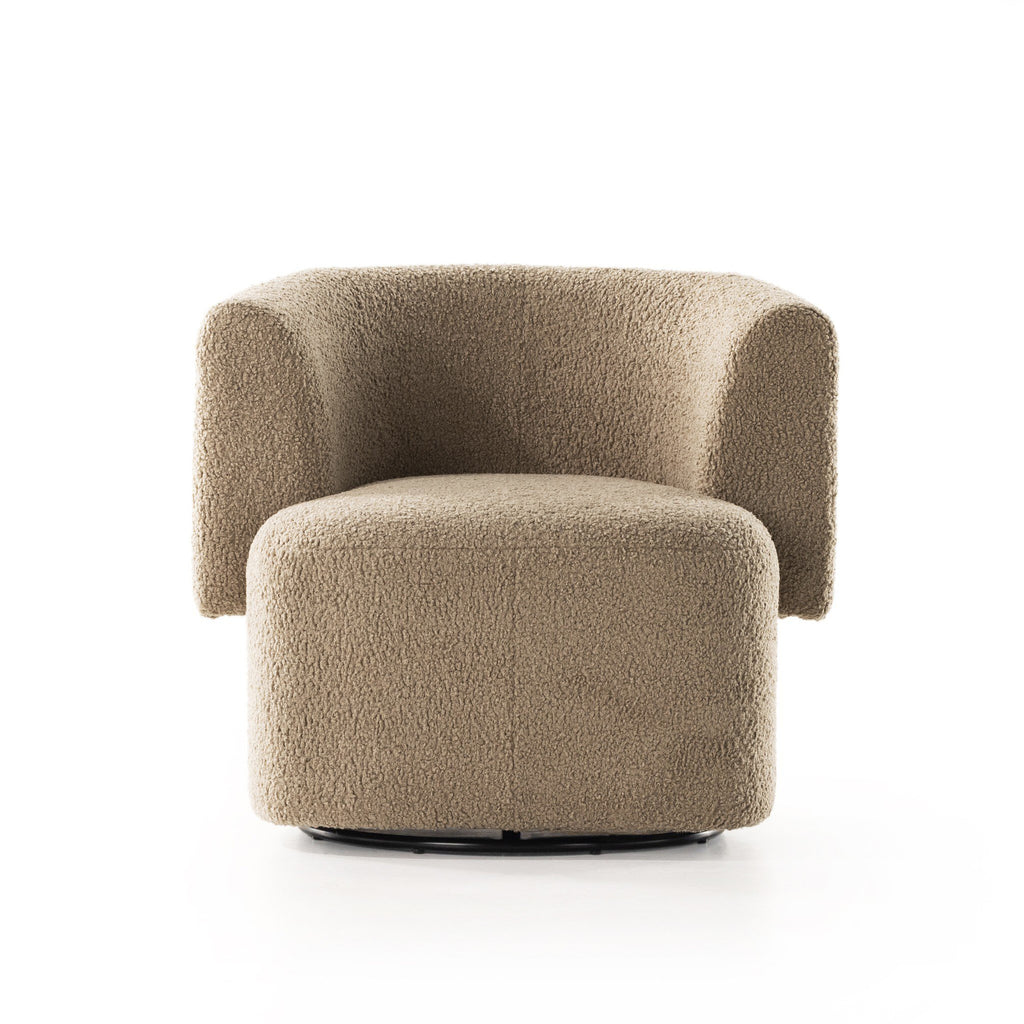 Tybalt Swivel Chair - Sheepskin Camel