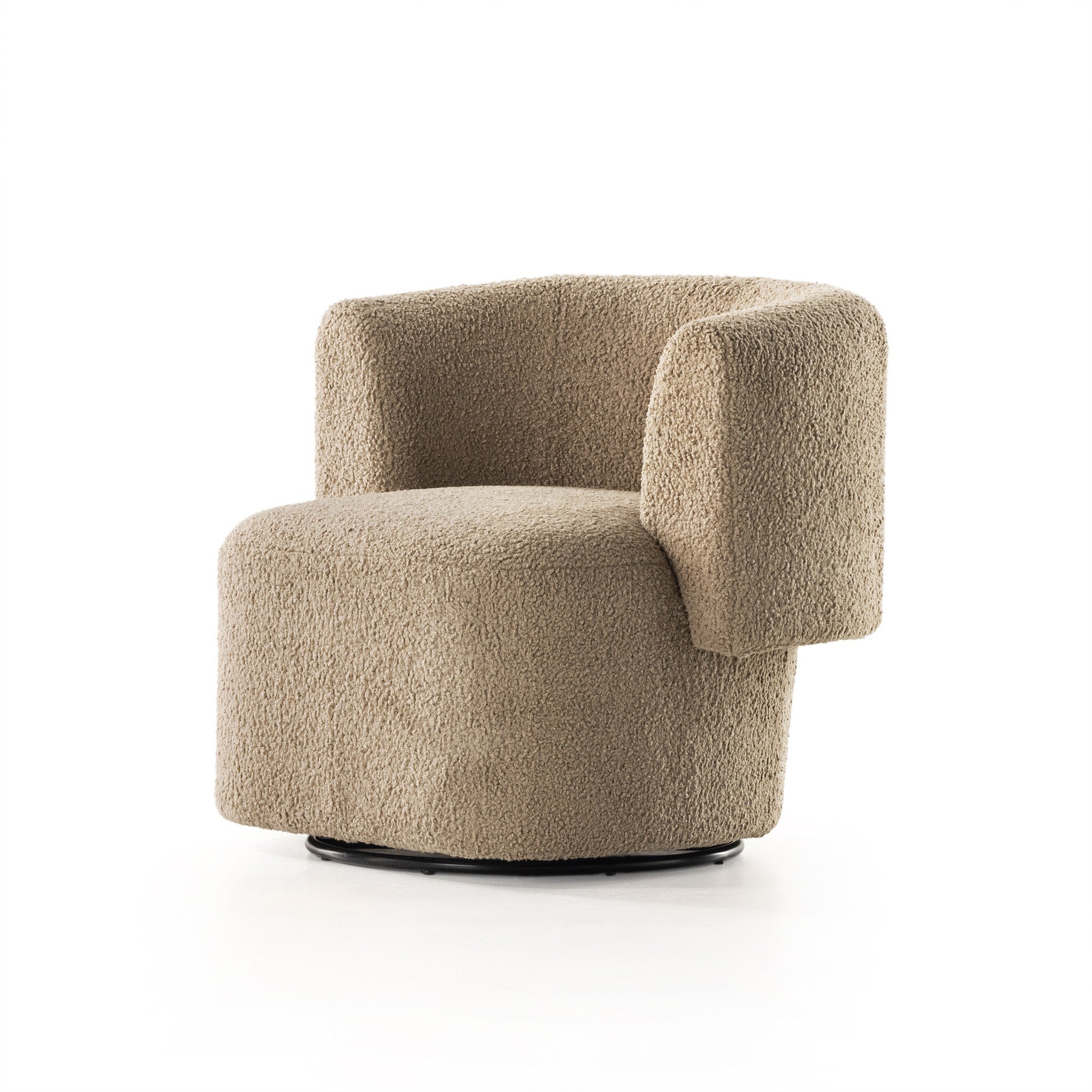 Tybalt Swivel Chair - Sheepskin Camel