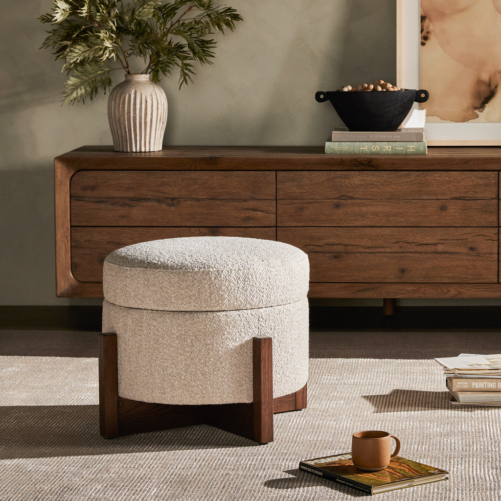 Esben Storage Ottoman-25" - Sattley Fog