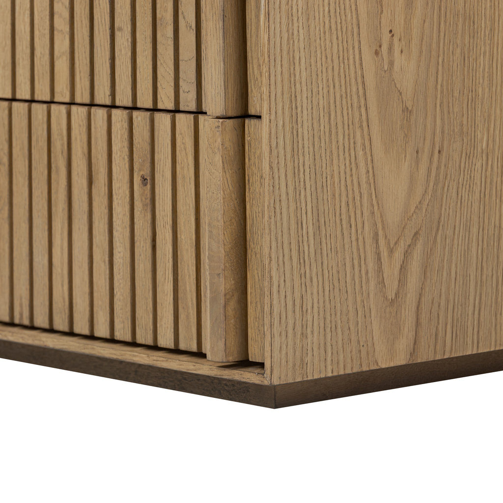 Leo Nightstand - Rustic Light Natural Oak Veneer