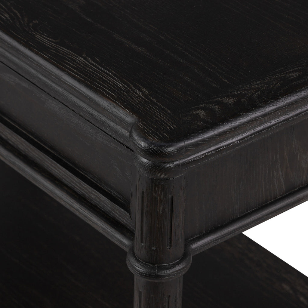 Toulouse Nightstand - Distressed Black Oak