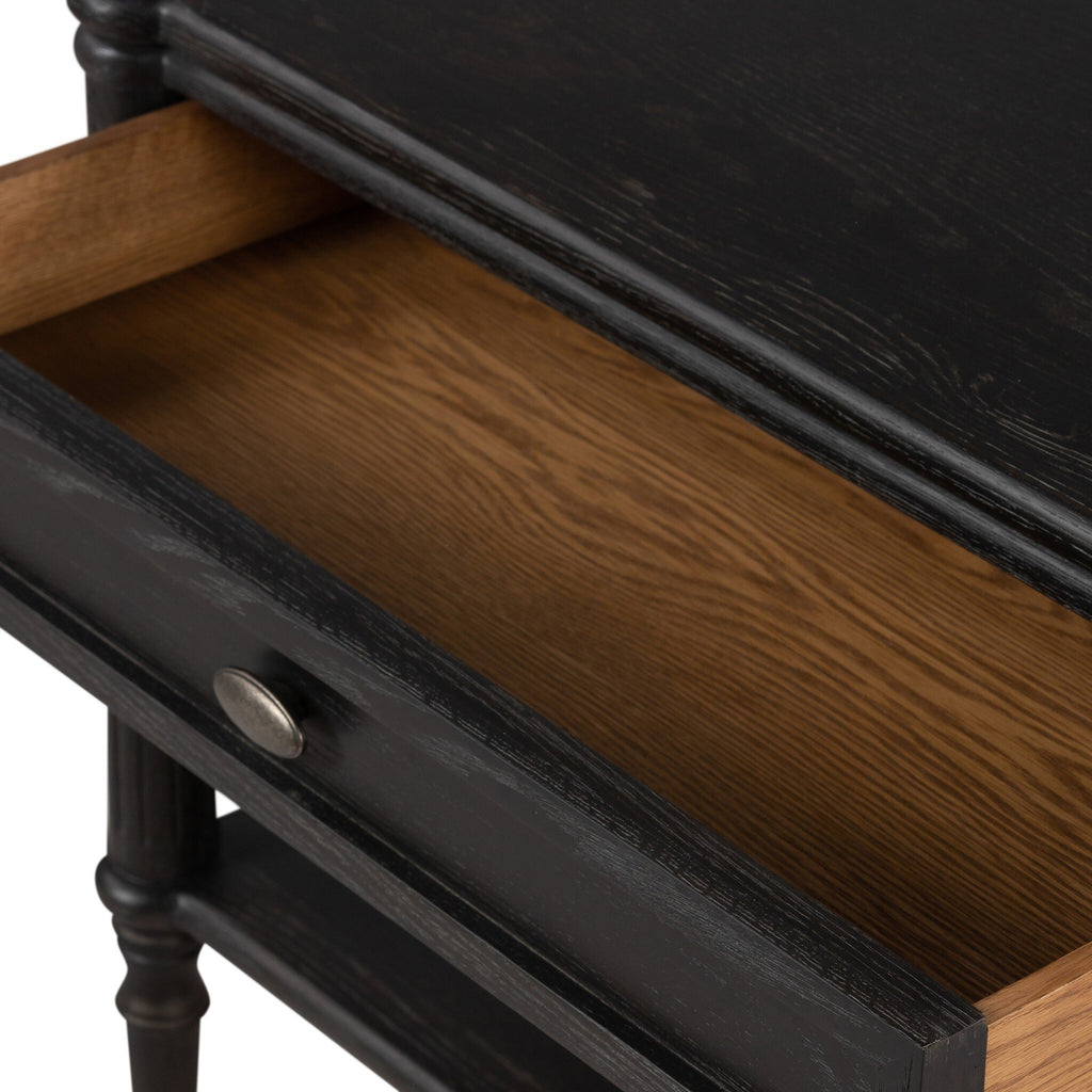 Toulouse Nightstand - Distressed Black Oak
