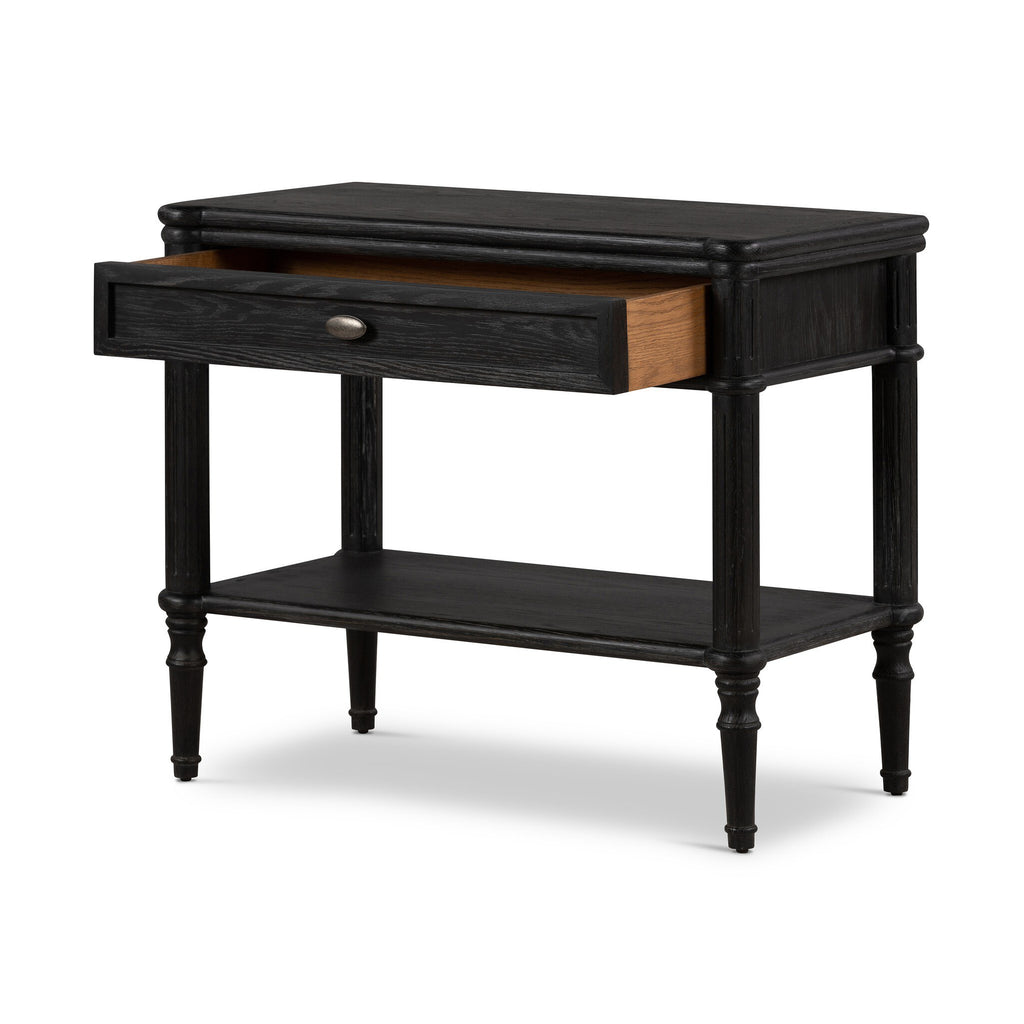 Toulouse Nightstand - Distressed Black Oak