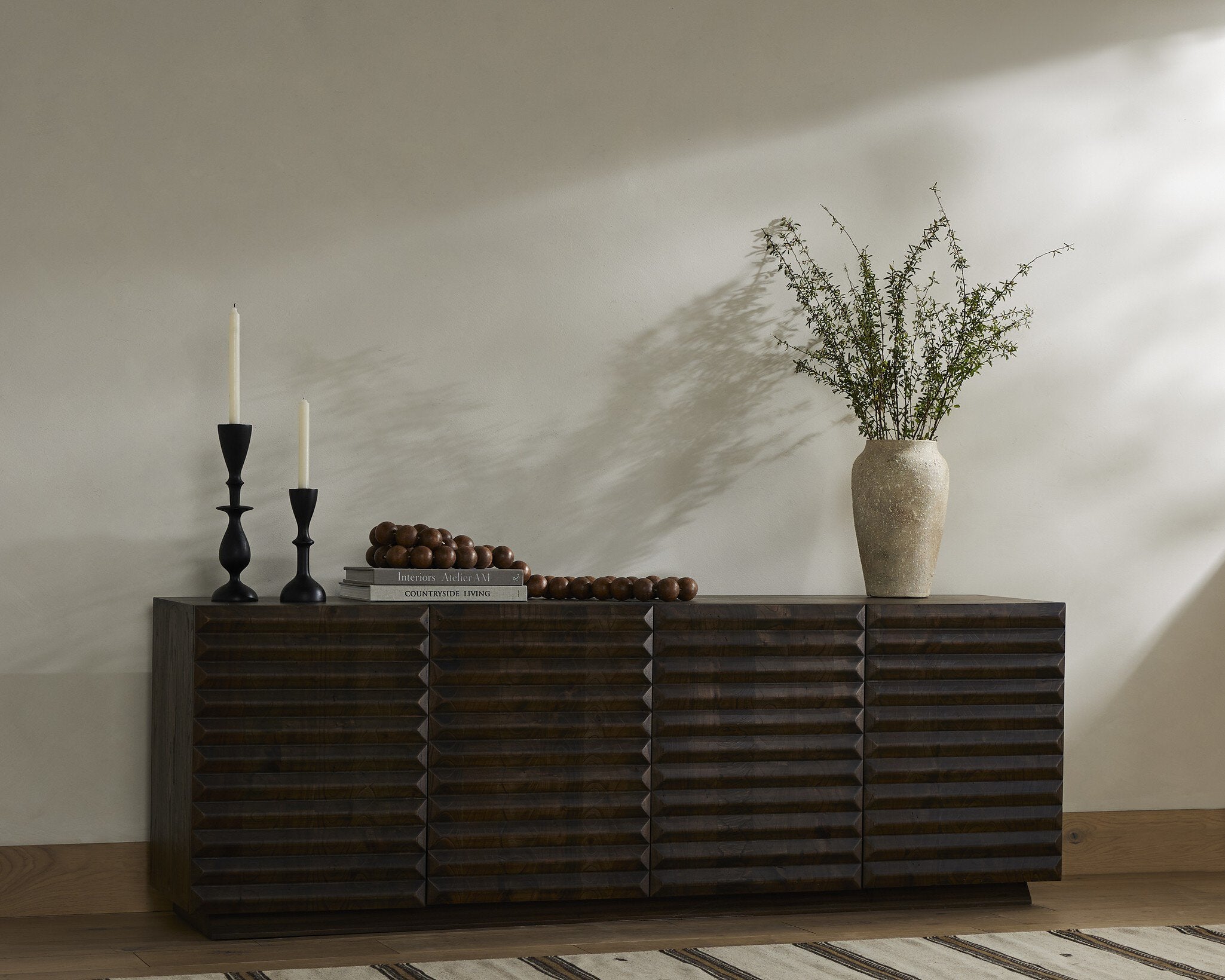 Tussac Media Console - Matte Brown Neem