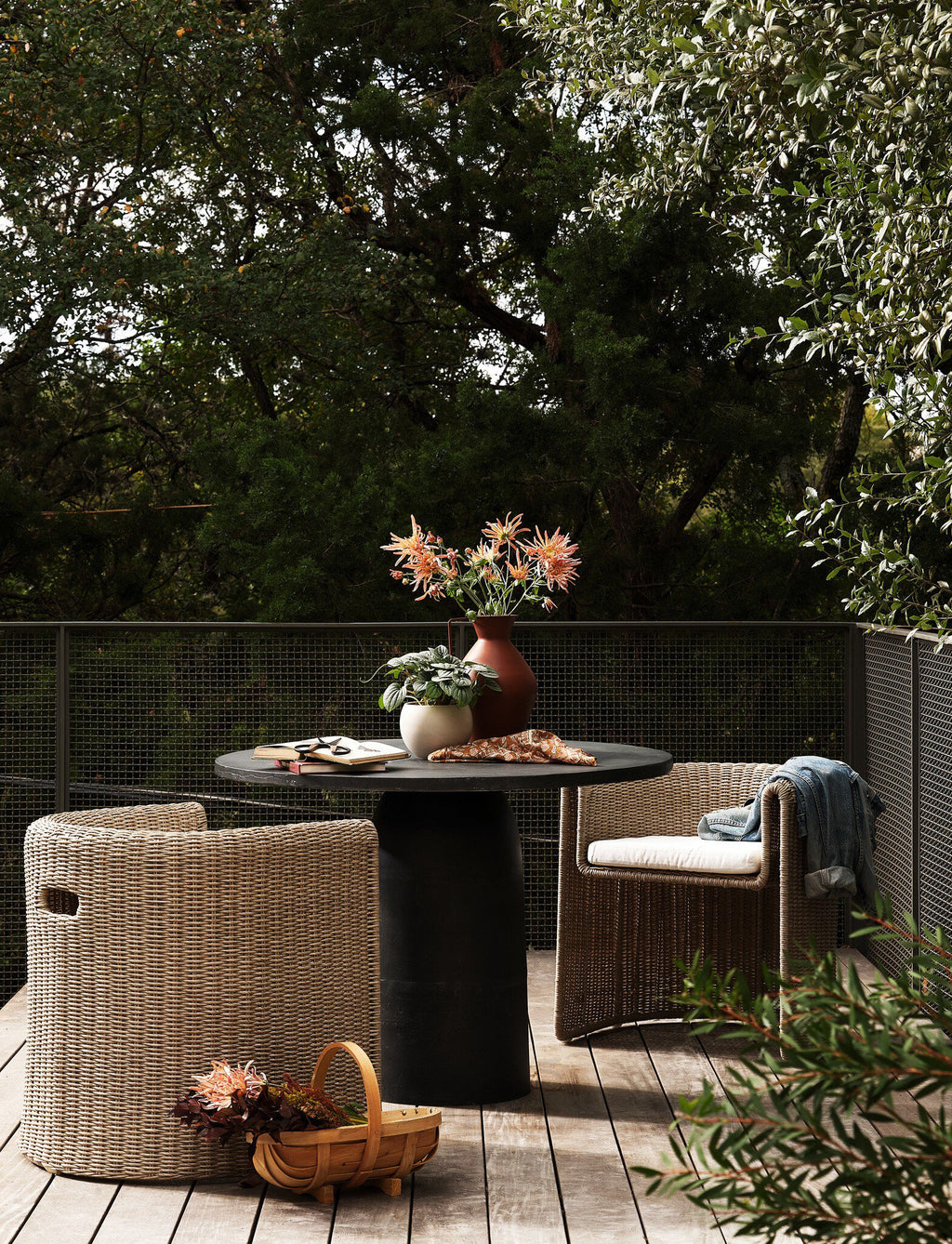 Basil Outdoor Dining Table 42" - Aged Grey
