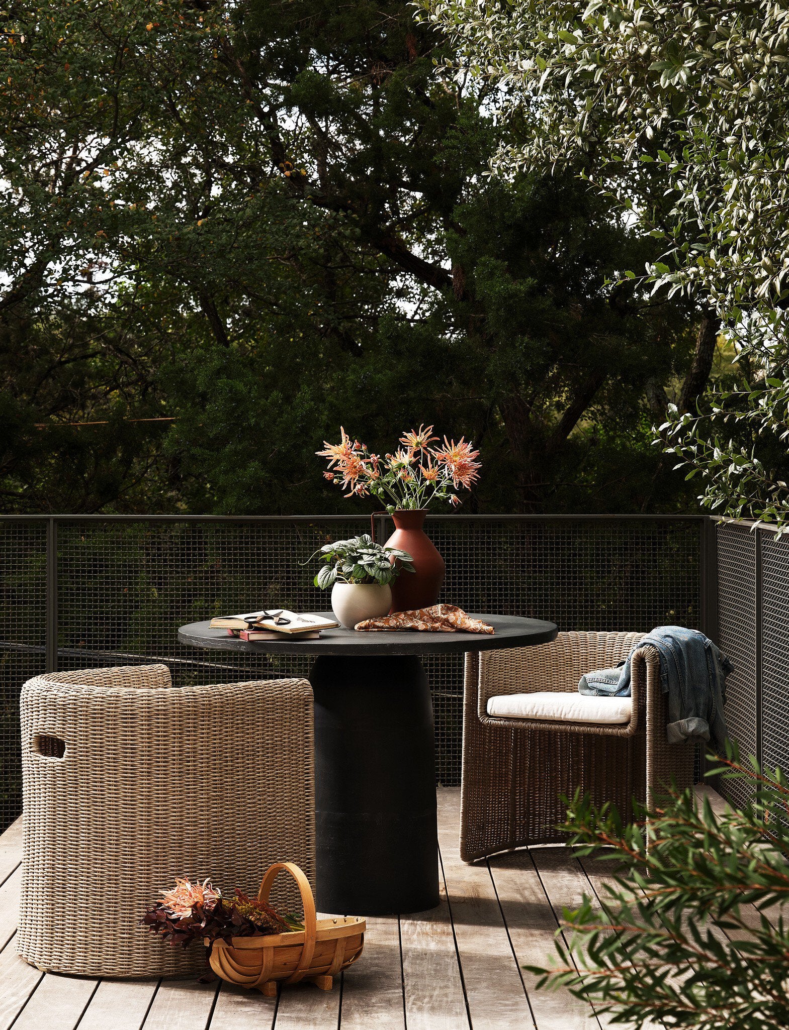 Basil Outdoor Dining Table 42" - Aged Grey