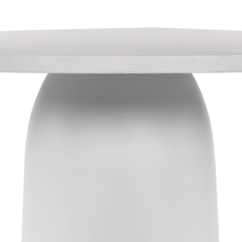 Basil Outdoor Dining Table 42" - Matte White Cast Aluminum