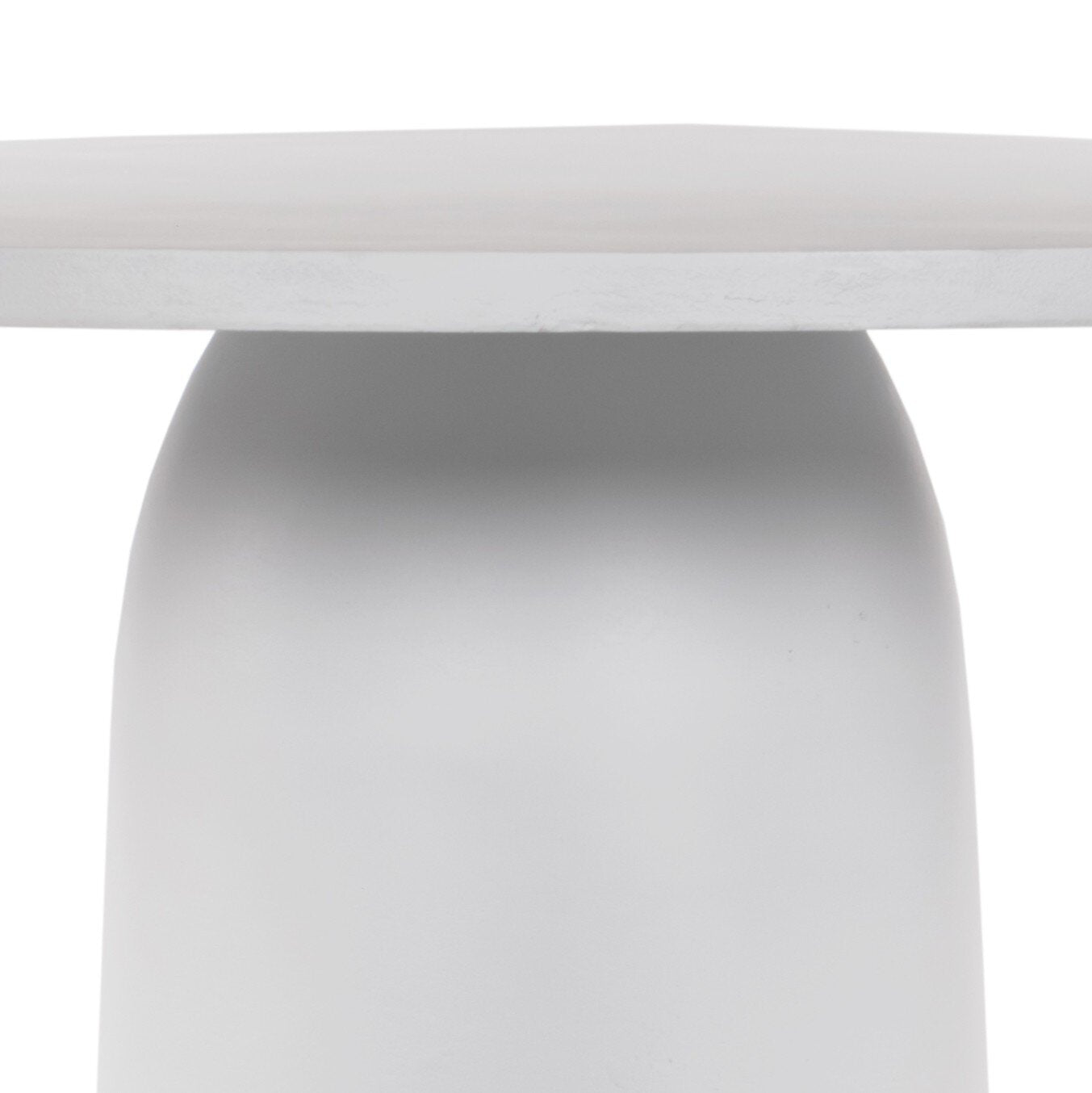 Basil Outdoor Dining Table 42" - Matte White Cast Aluminum