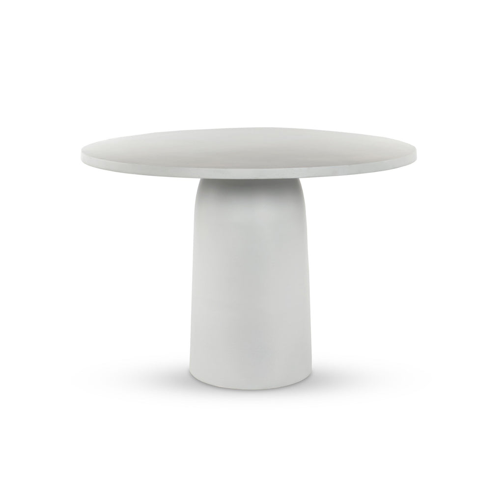 Basil Outdoor Dining Table 42" - Matte White Cast Aluminum