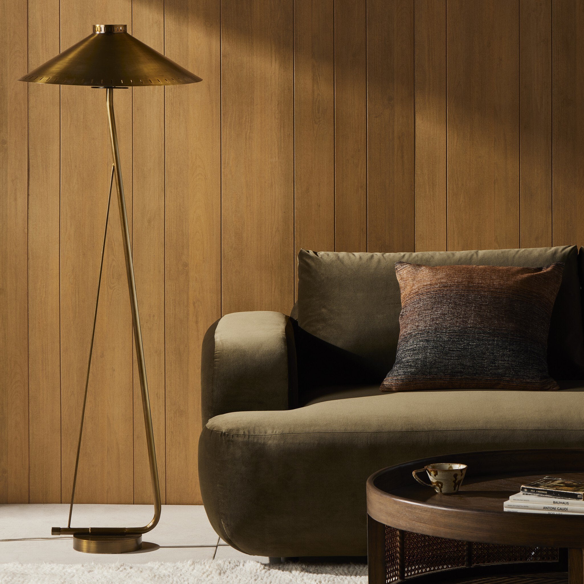 Egon Floor Lamp - Antique Brass Iron