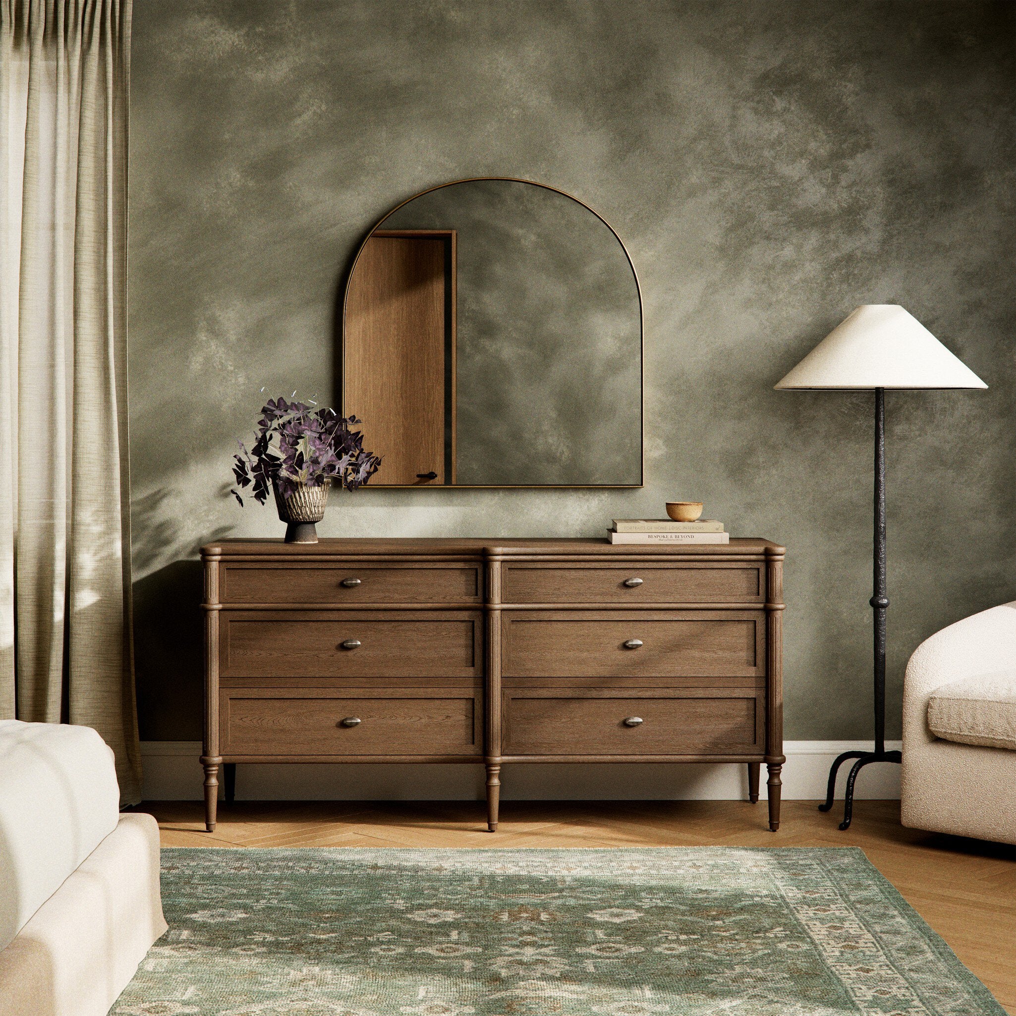 Toulouse 6 Drawer Dresser - Toasted Oak Veneer