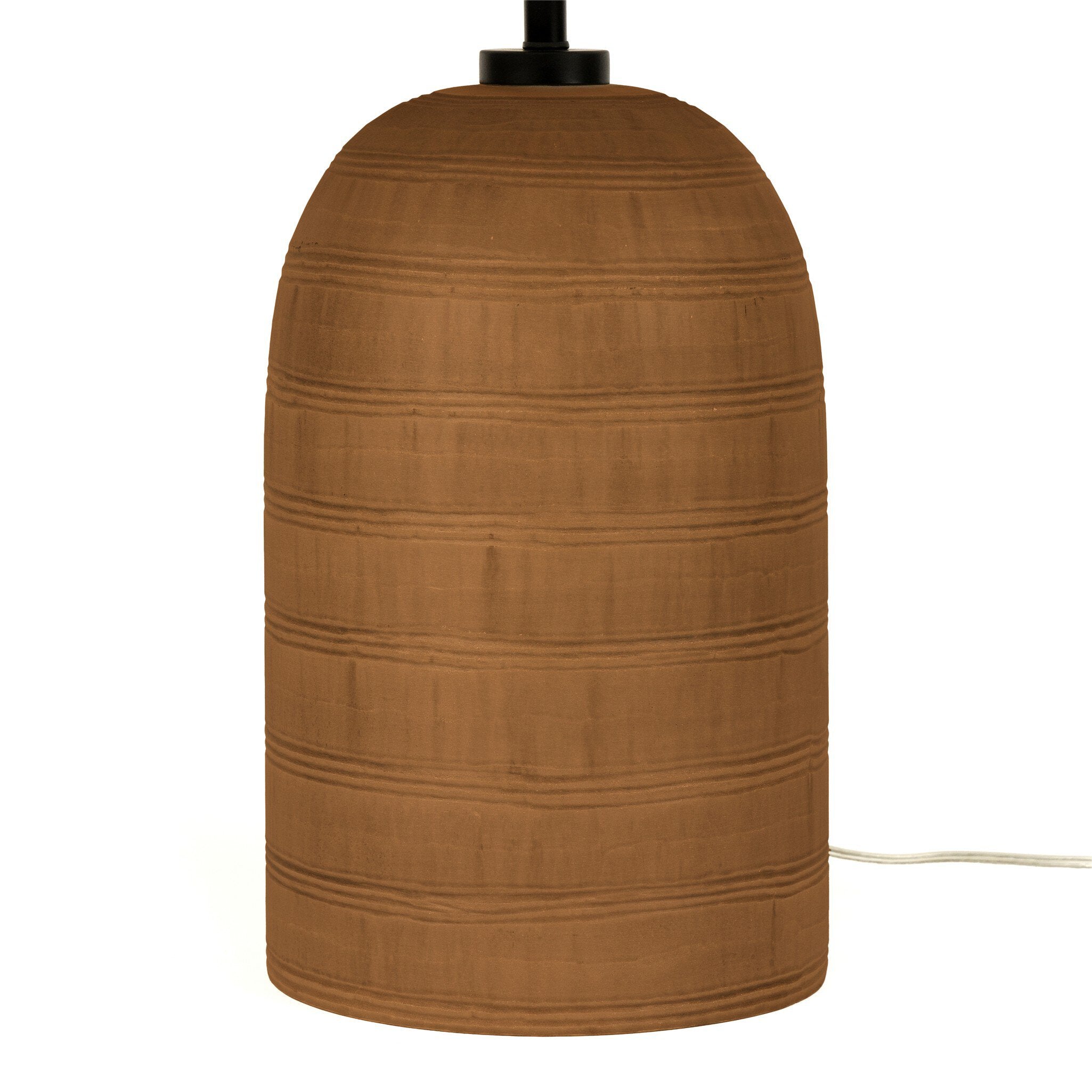 Brynner Table Lamp - Etched Amber Glass