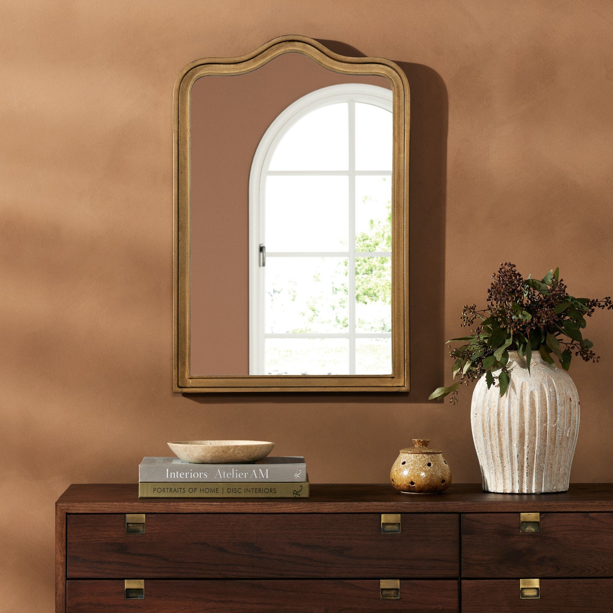 Effie Mirror - Raw Antique Brass Iron
