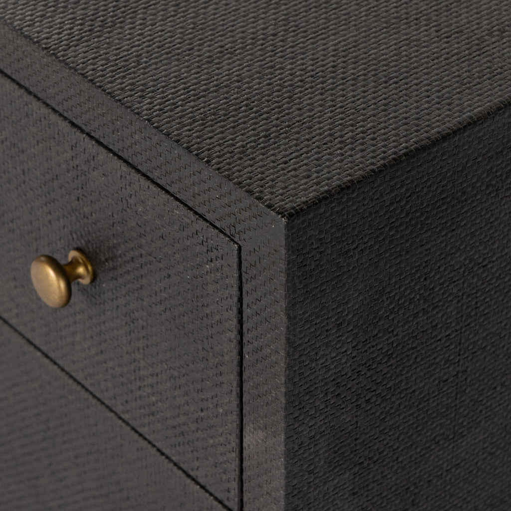 Fiona 6 Drawer Dresser - Black Raffia