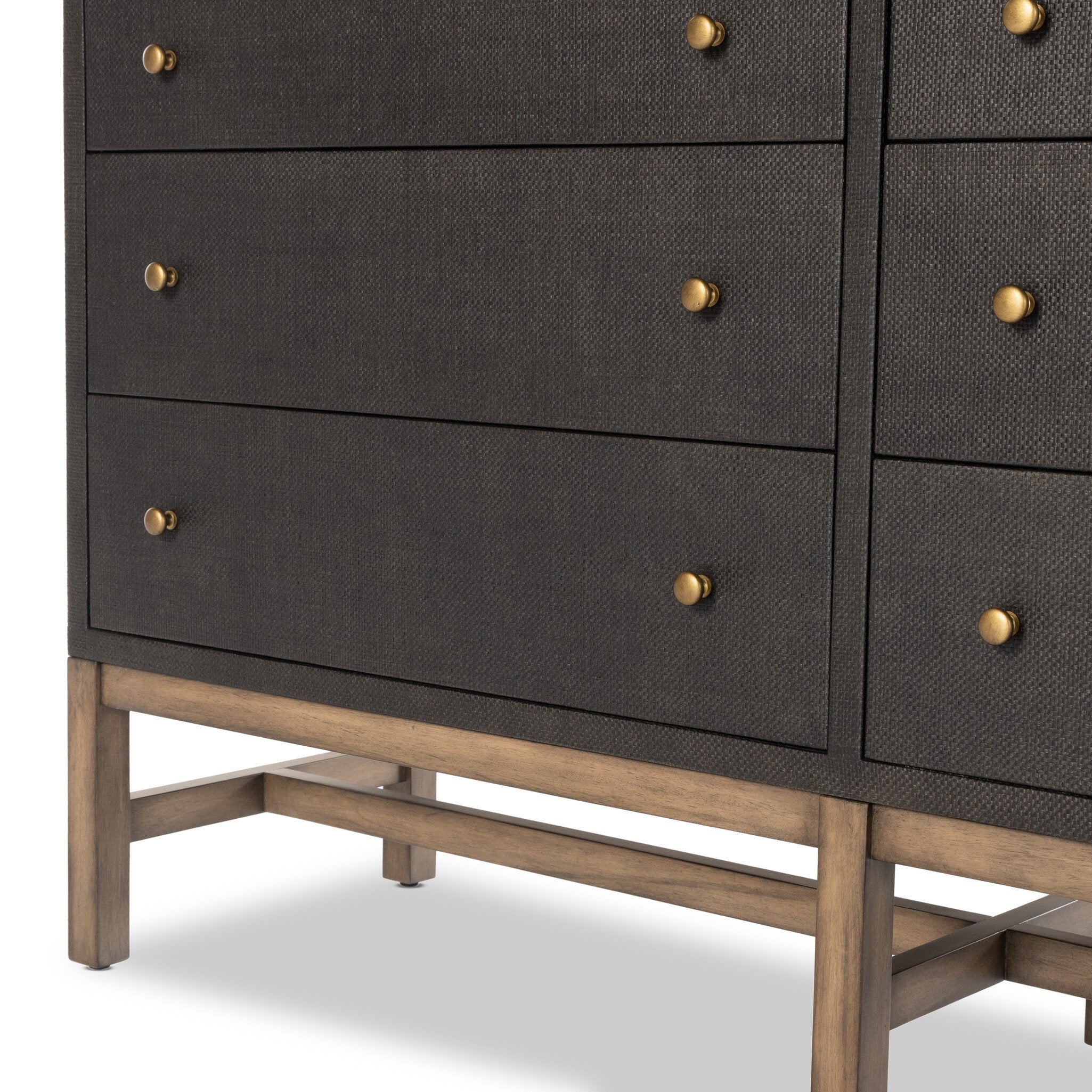 Fiona 6 Drawer Dresser - Black Raffia