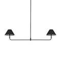 Cullen Linear Double Pendant - Black Leather