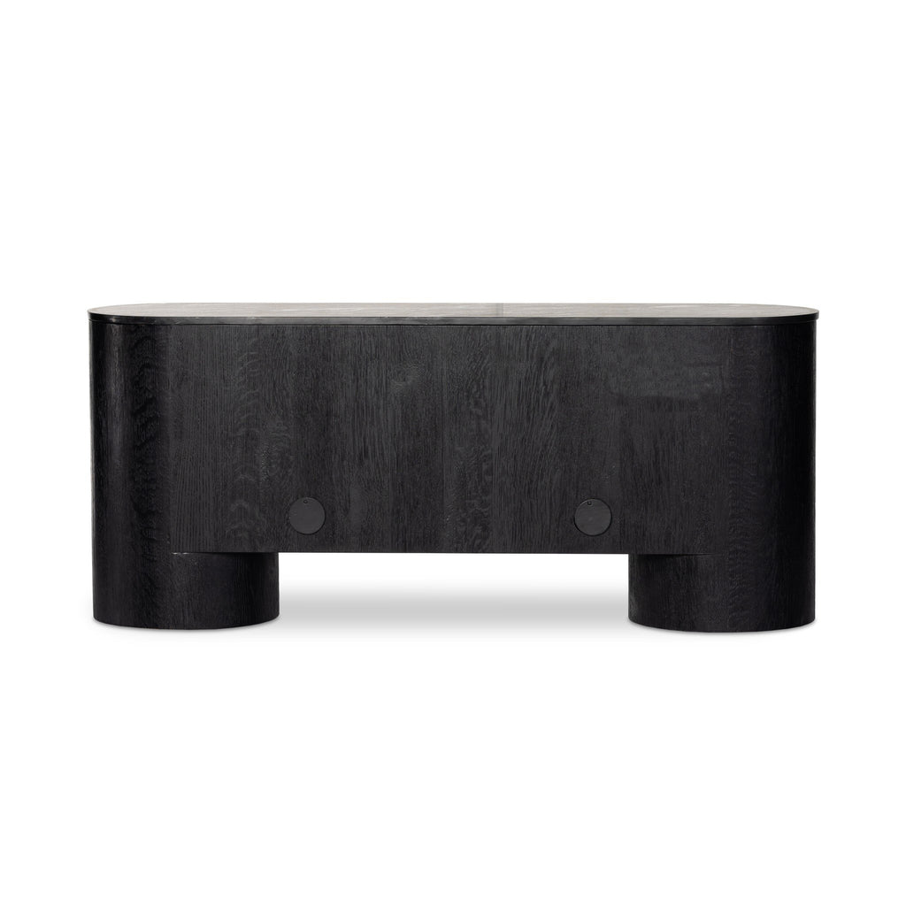 Giovani Media Console - Black Oak Veneer
