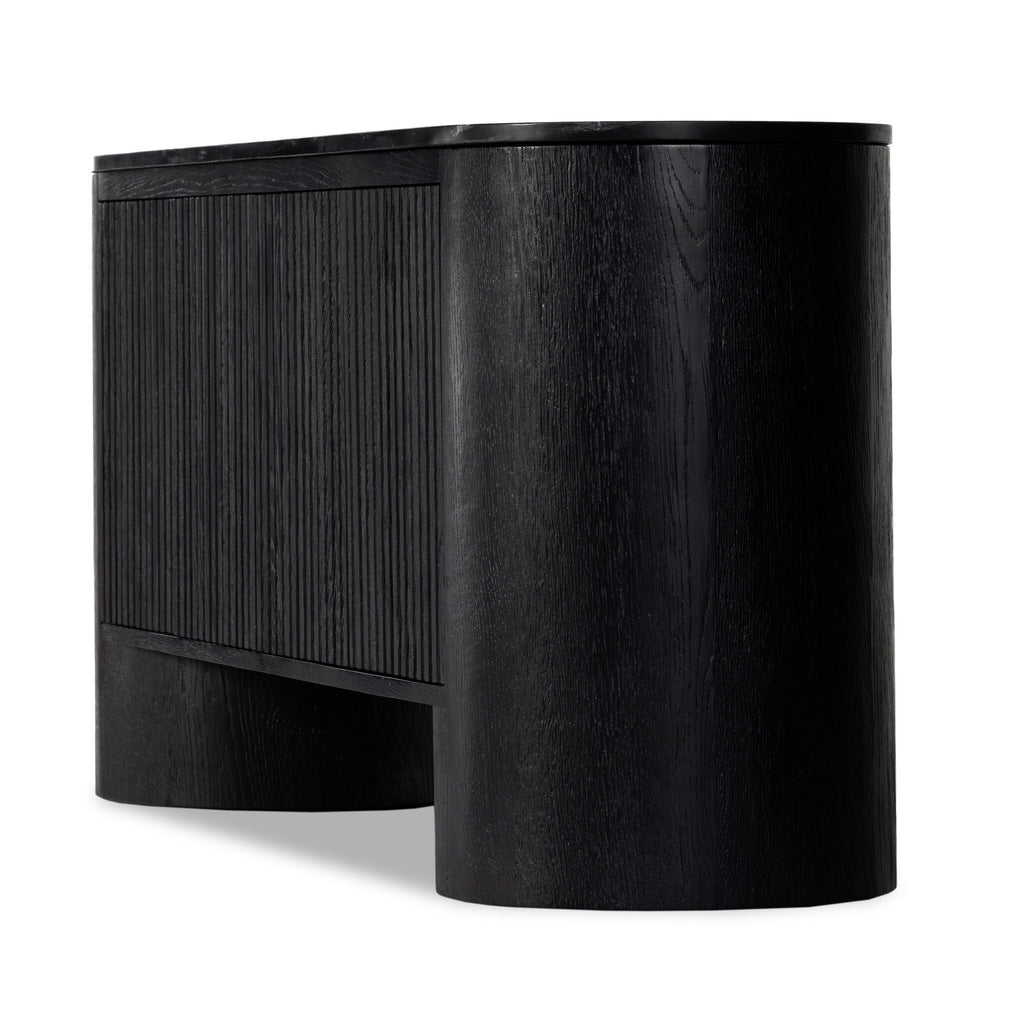 Giovani Media Console - Black Oak Veneer