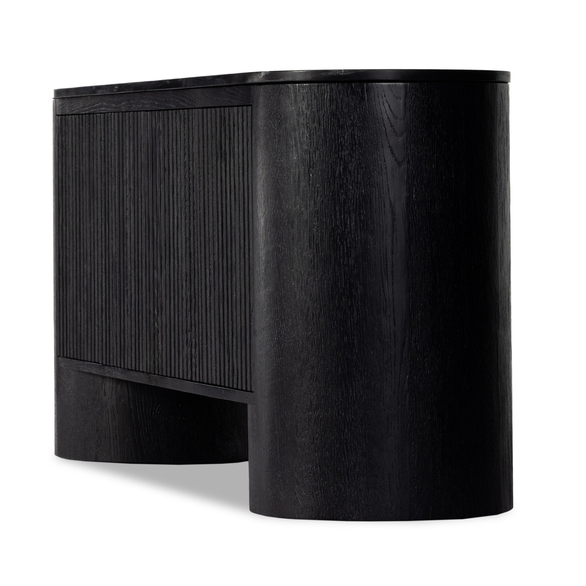 Giovani Media Console - Black Oak Veneer
