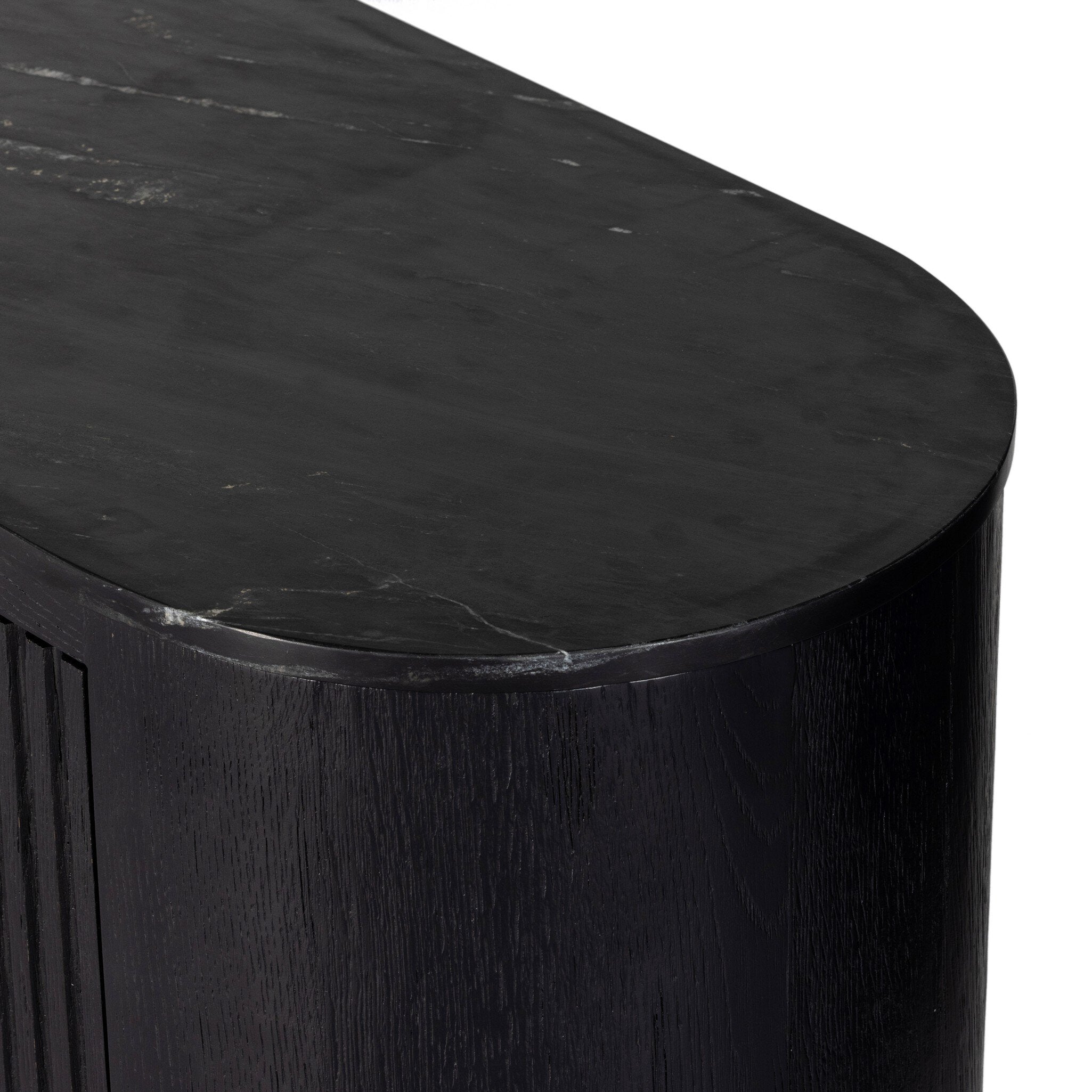 Giovani Media Console - Black Oak Veneer